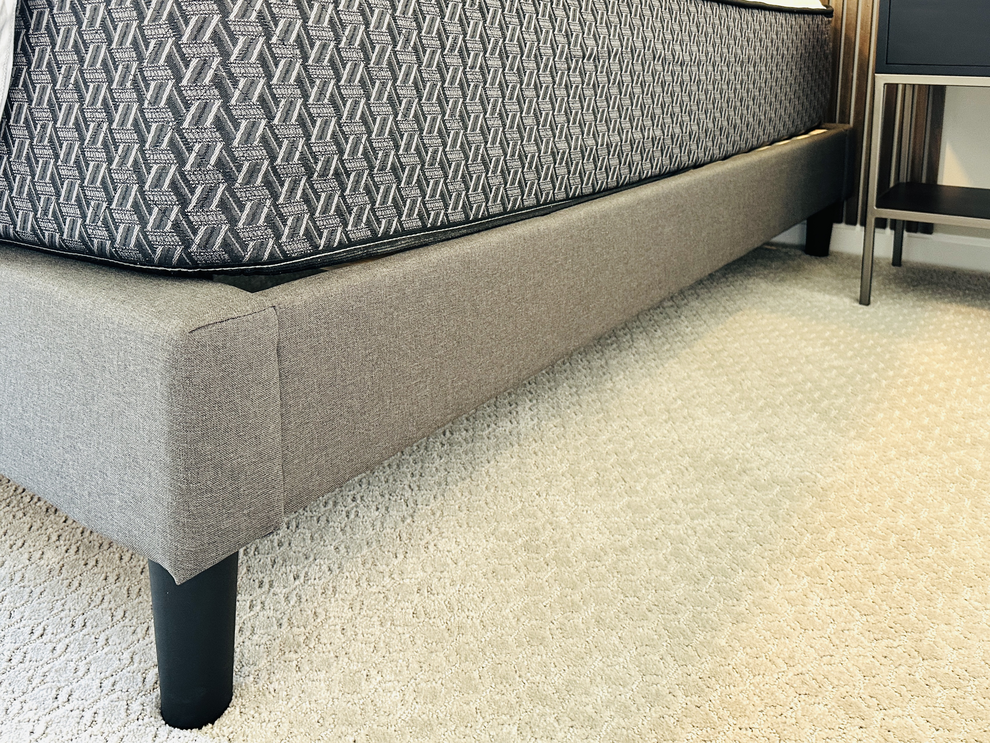 Contemporary Fabric Upholstered Queen Size Platform Bed