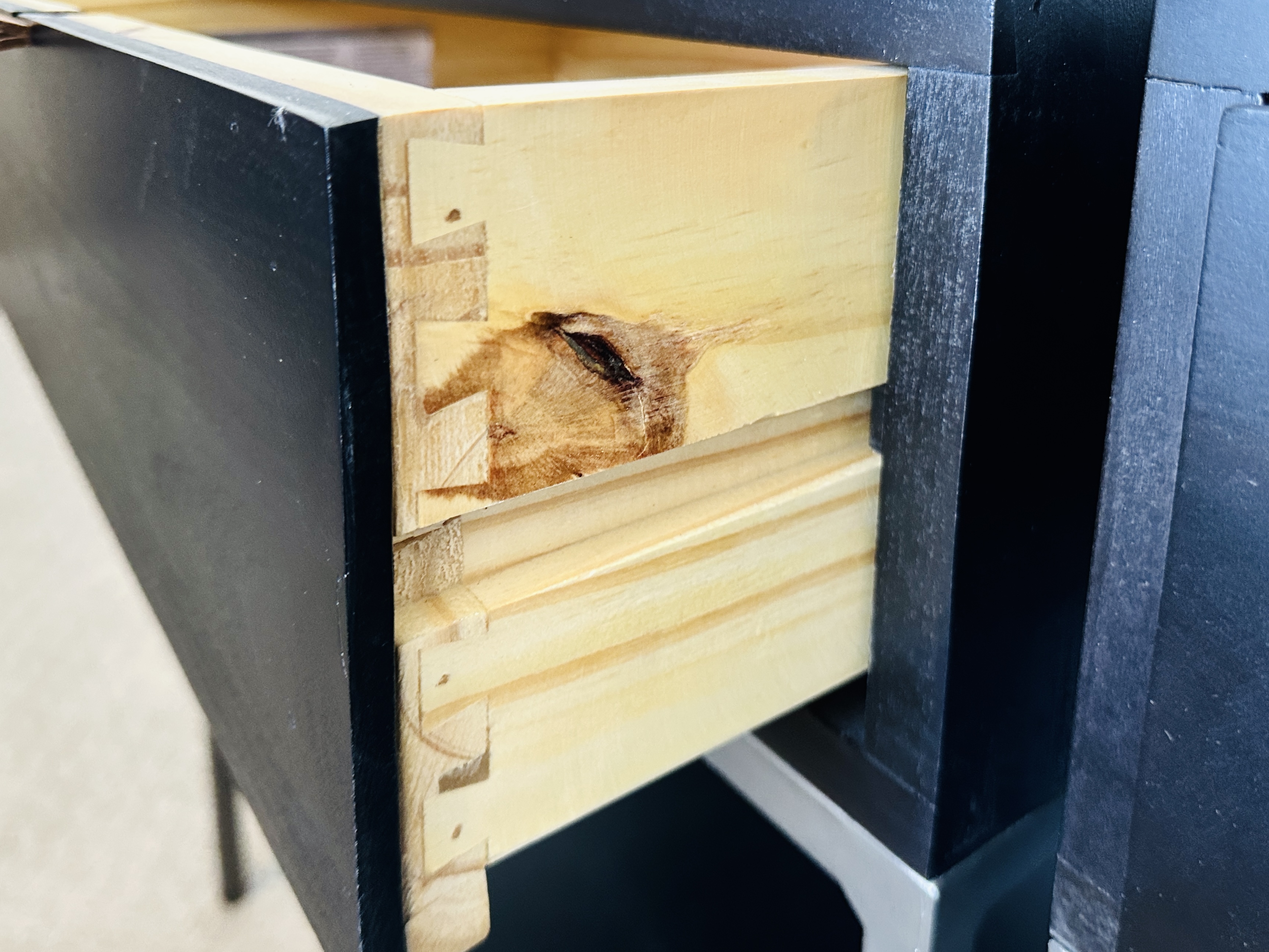 Pair of Four Hands "Trey" Ebonized Wood and Metal Nightstands