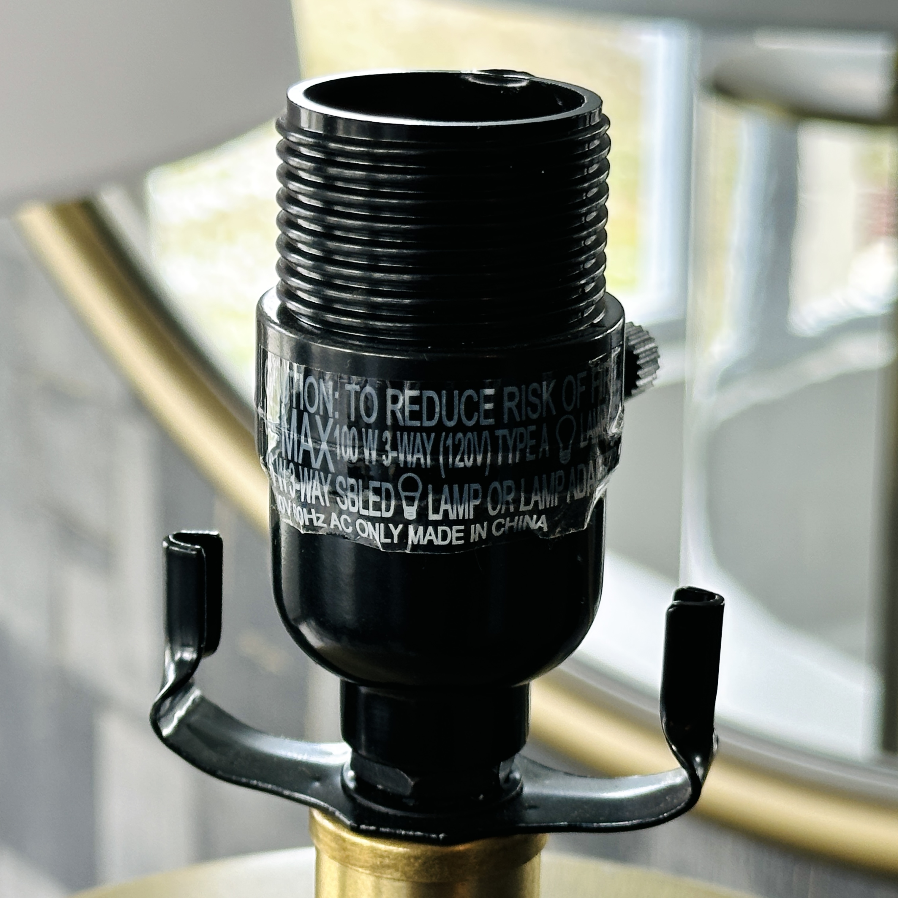 Pair of Contemporary Gold Tone Metal and Glass Table Lamps