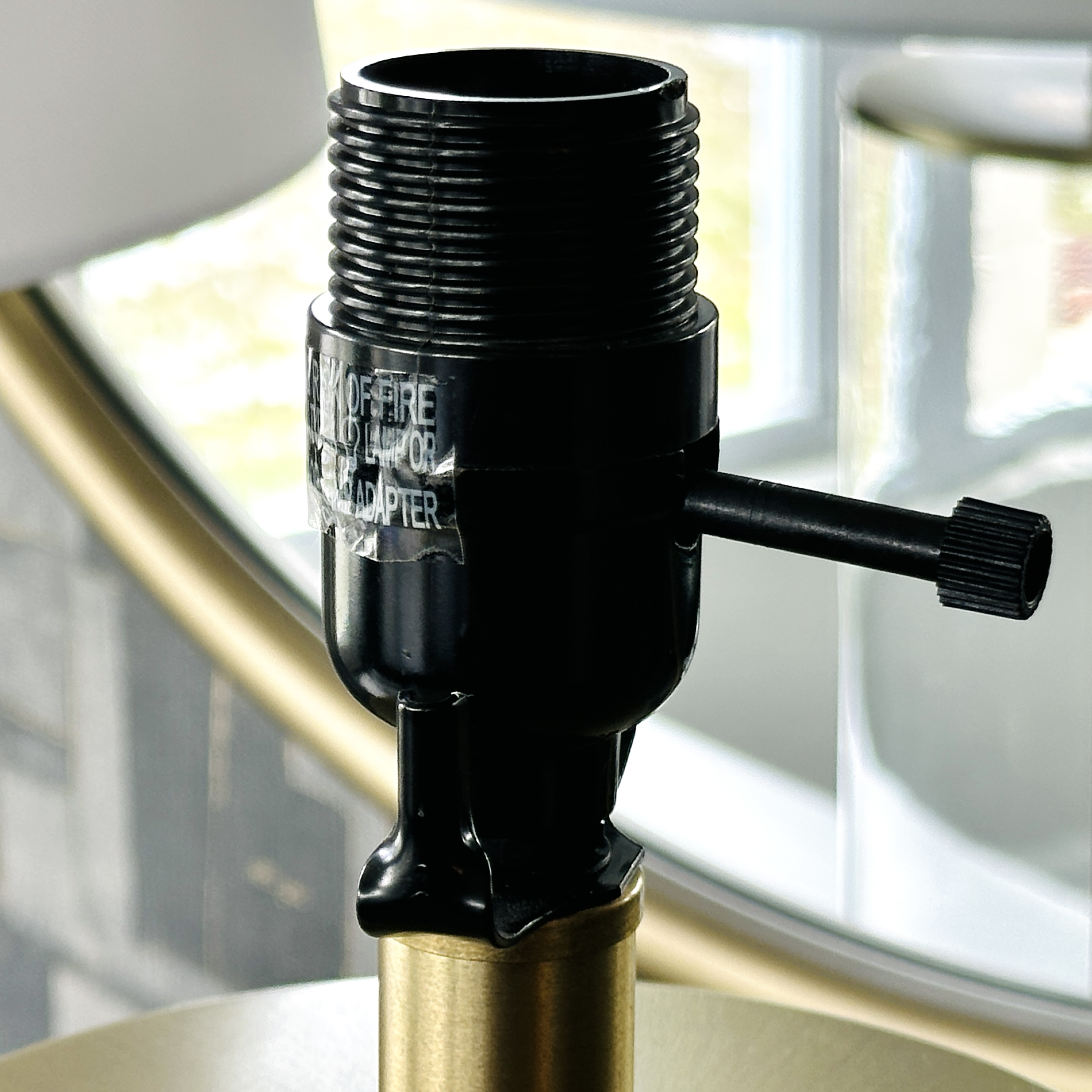 Pair of Contemporary Gold Tone Metal and Glass Table Lamps