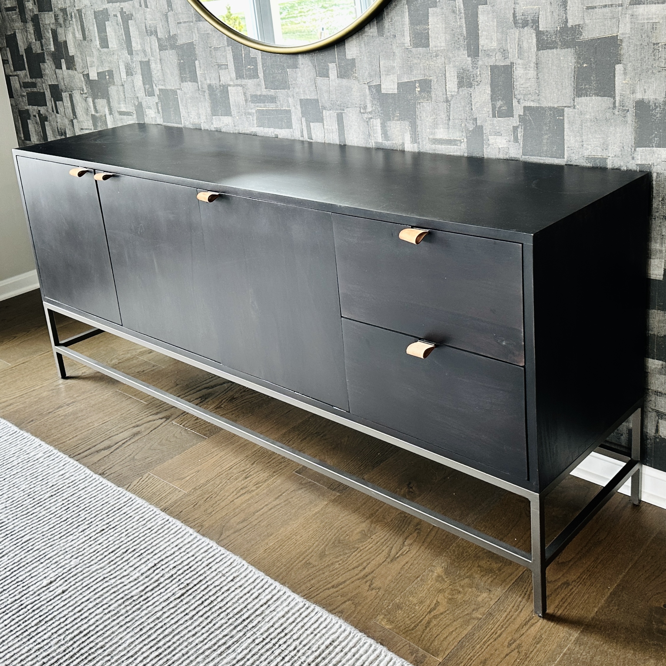 Four Hands "Trey" Poplar and Metal Credenza