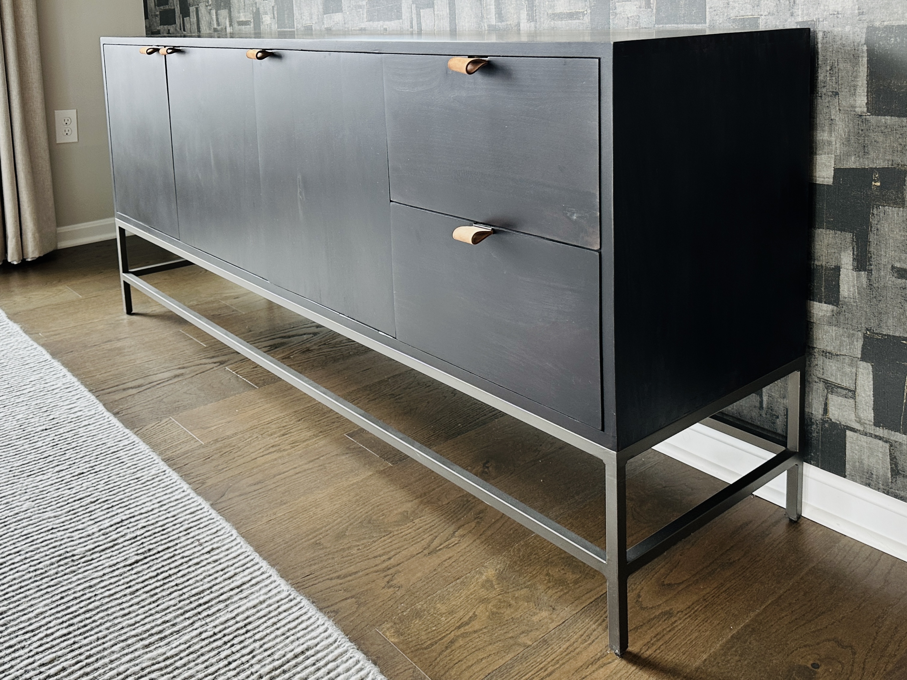 Four Hands "Trey" Poplar and Metal Credenza
