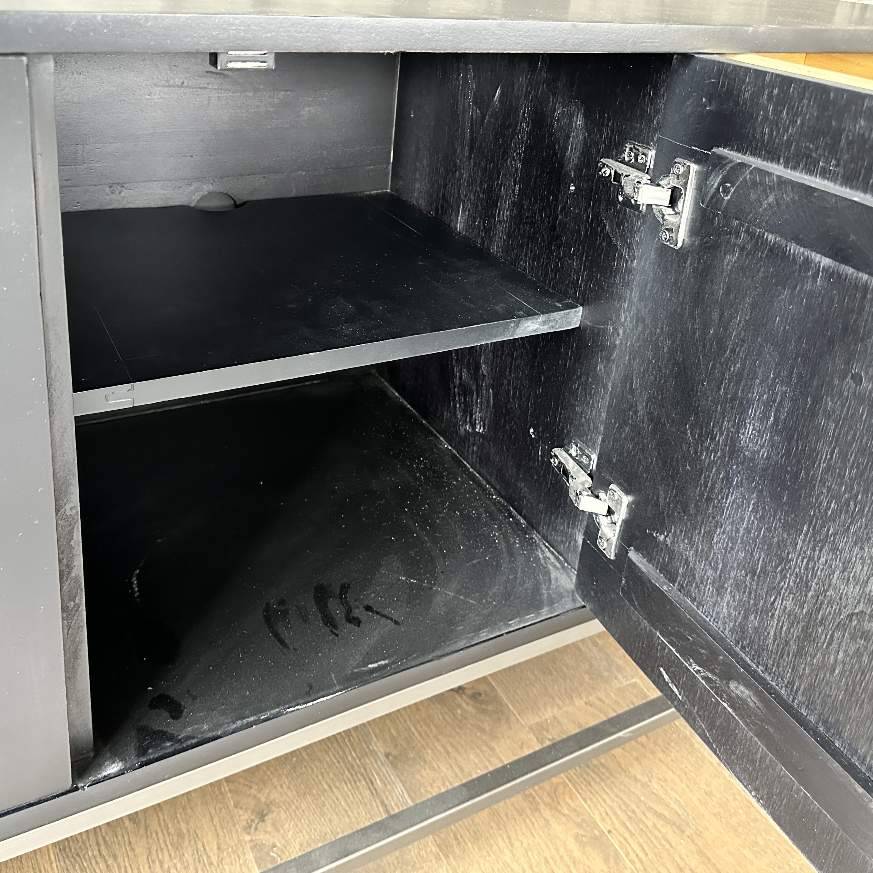 Four Hands "Trey" Poplar and Metal Credenza