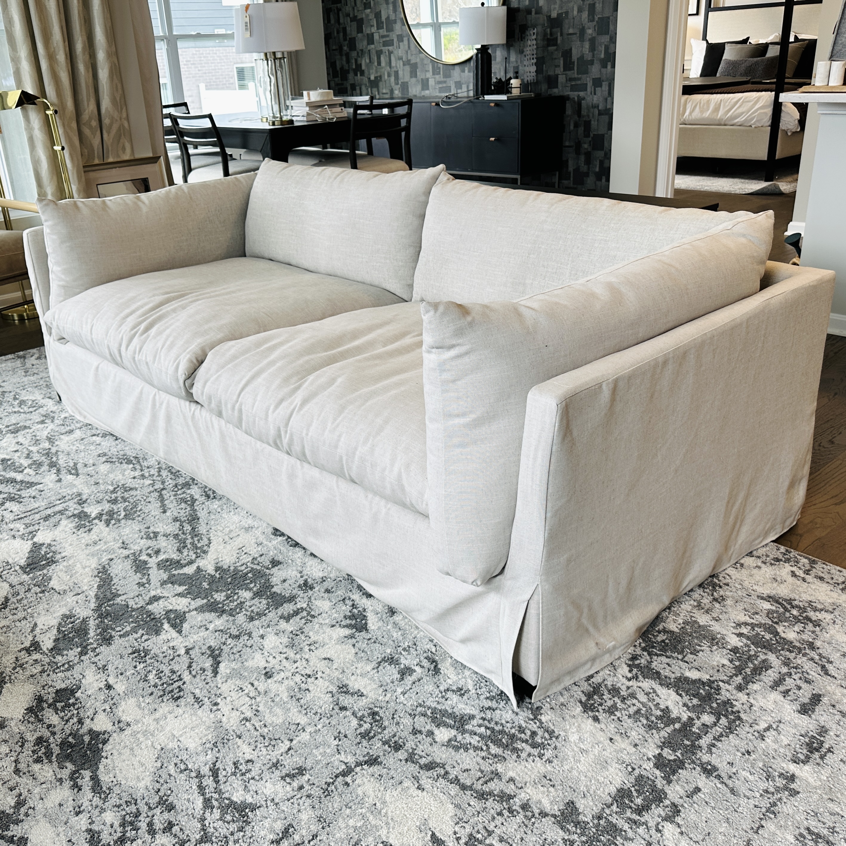 Four Hands "Habitat" Contemporary Light Grey Slipcovered Sofa