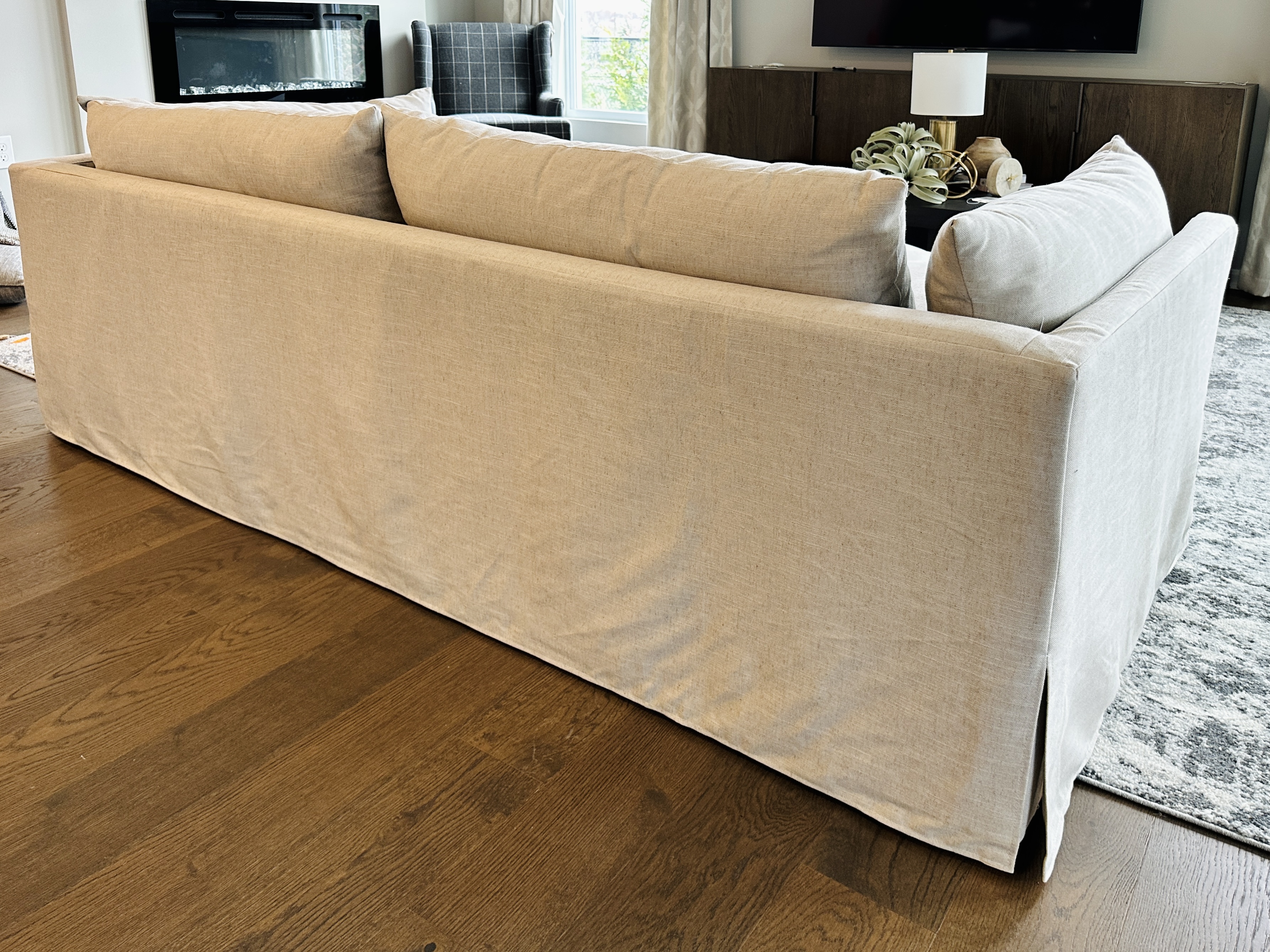 Four Hands "Habitat" Contemporary Light Grey Slipcovered Sofa