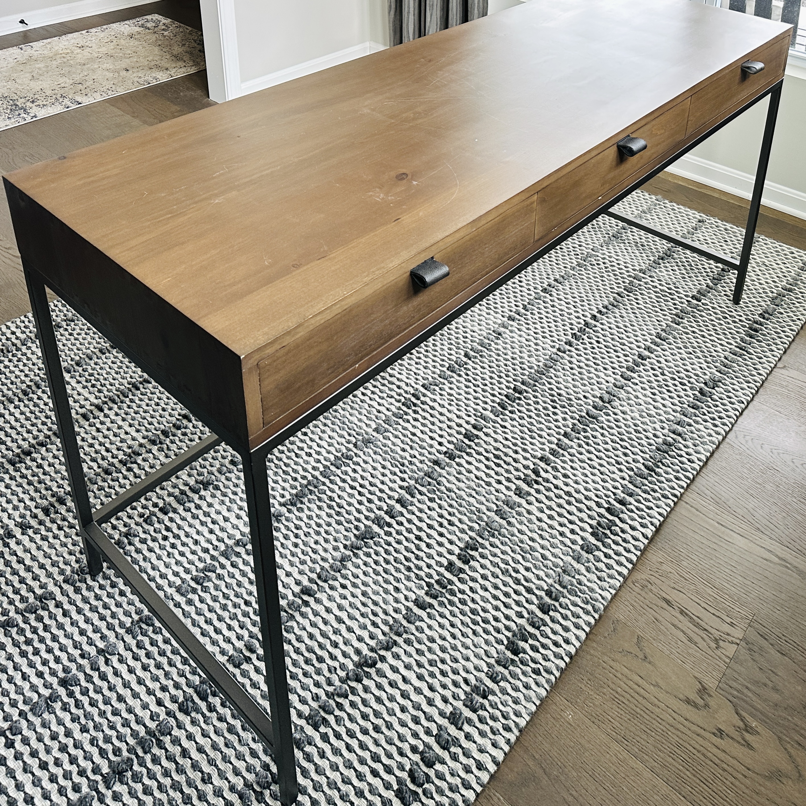 Four Hands "Trey" Poplar and Metal Modular Writing Desk