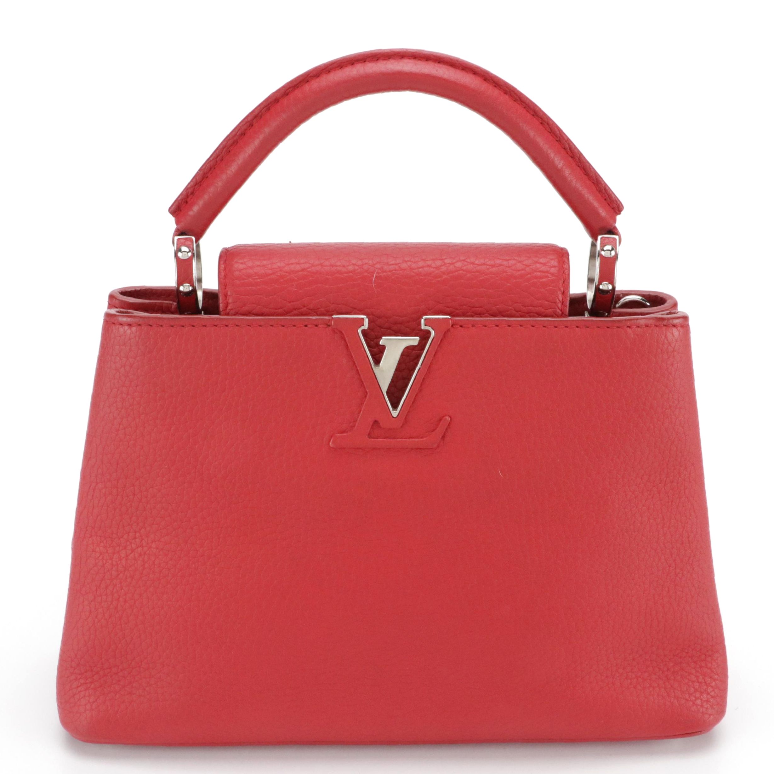 Louis Vuitton Capucines BB Two-Way Bag in Red Taurillon Leather
