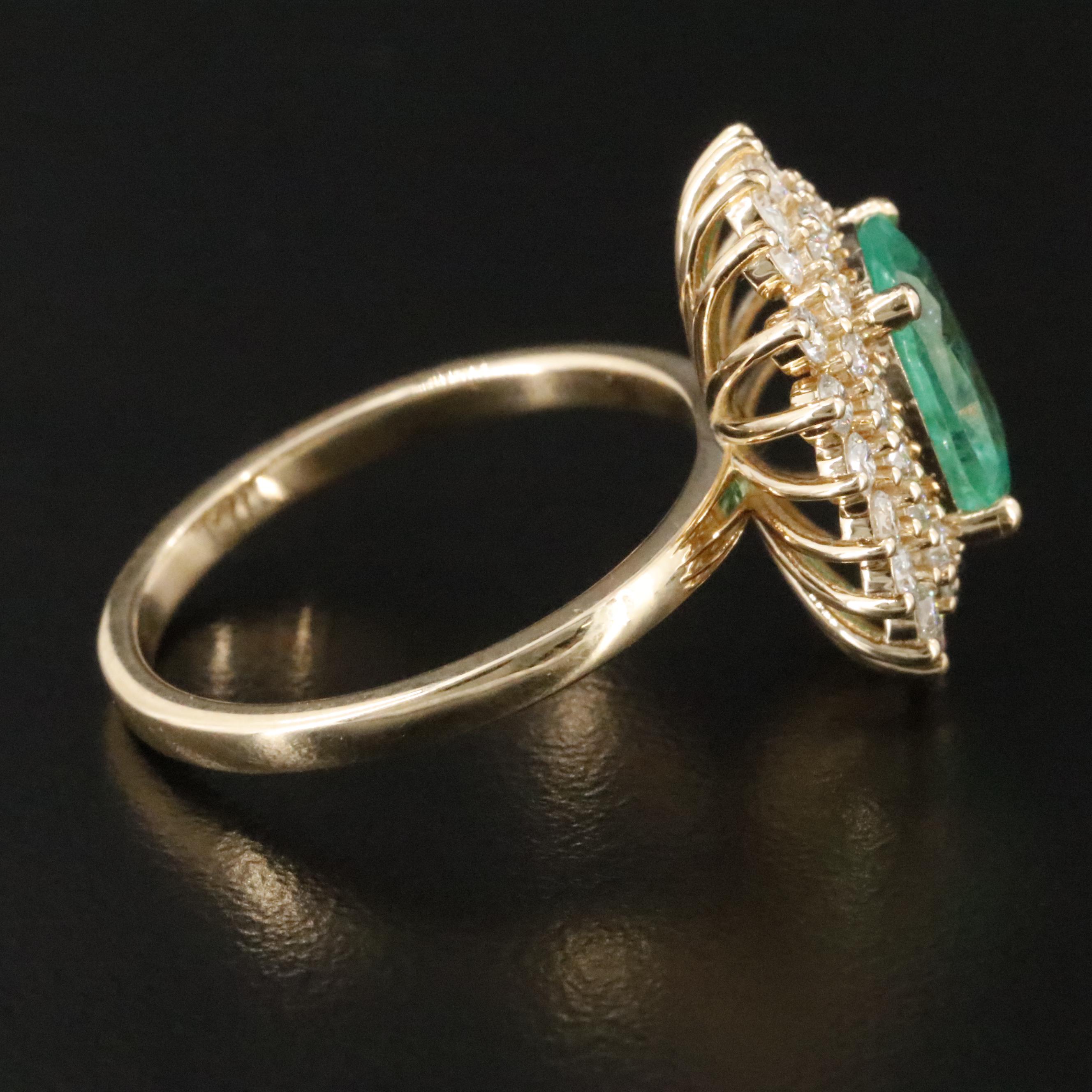 18K 1.92 CT Emerald and Diamond Ring