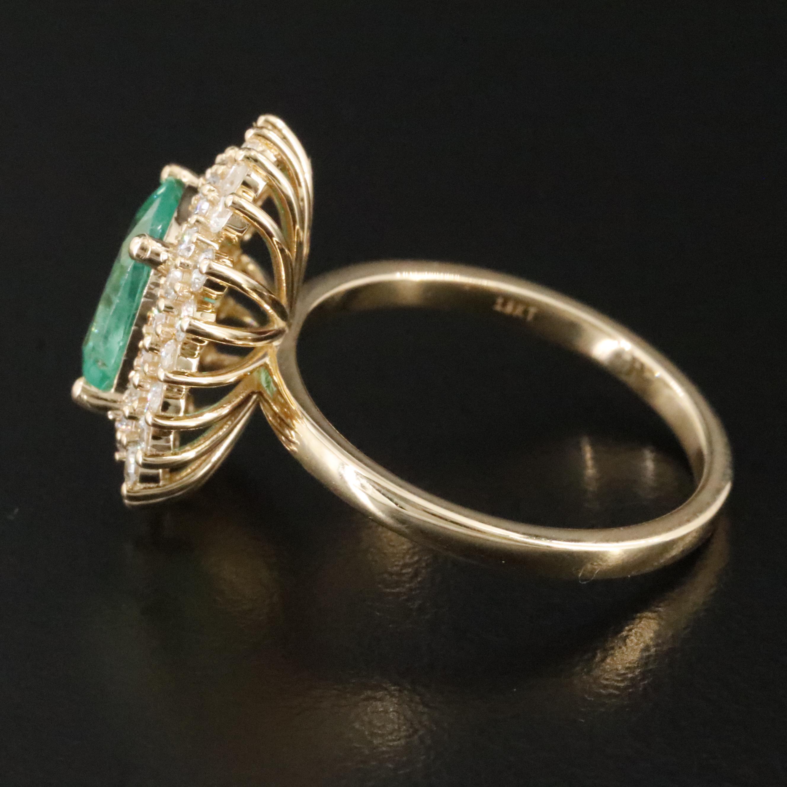18K 1.92 CT Emerald and Diamond Ring