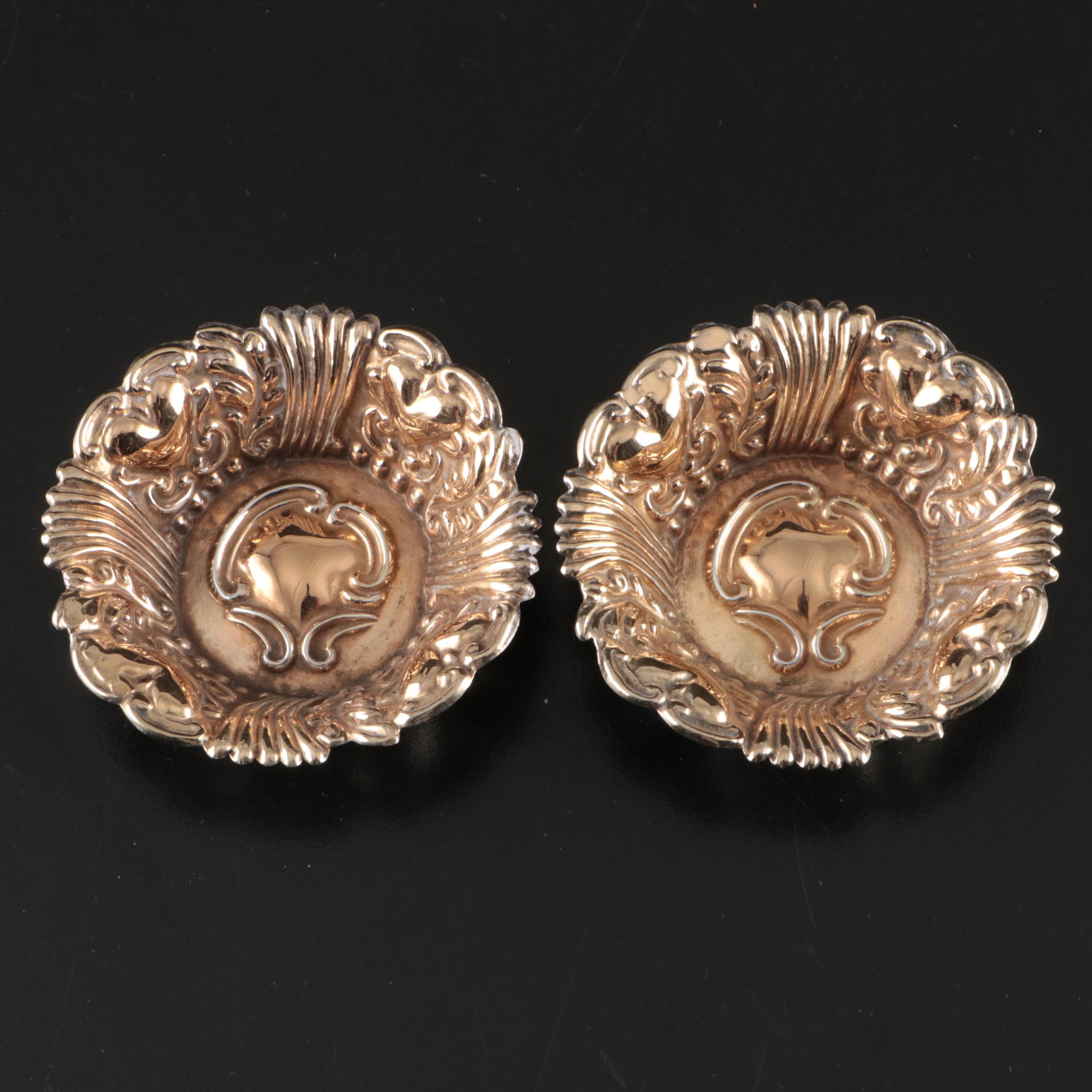 William Devenport Sterling Silver Salt Cellars and Spoons, Early 20th C.