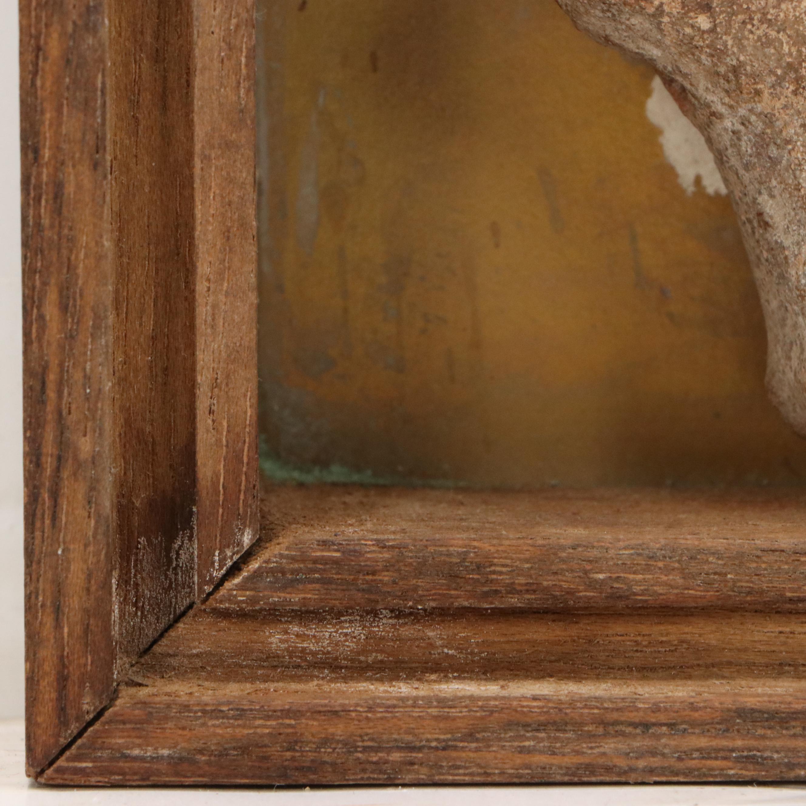 Ancient Egyptian Style Faience Ceramic Amulet Figurine with Copper Details