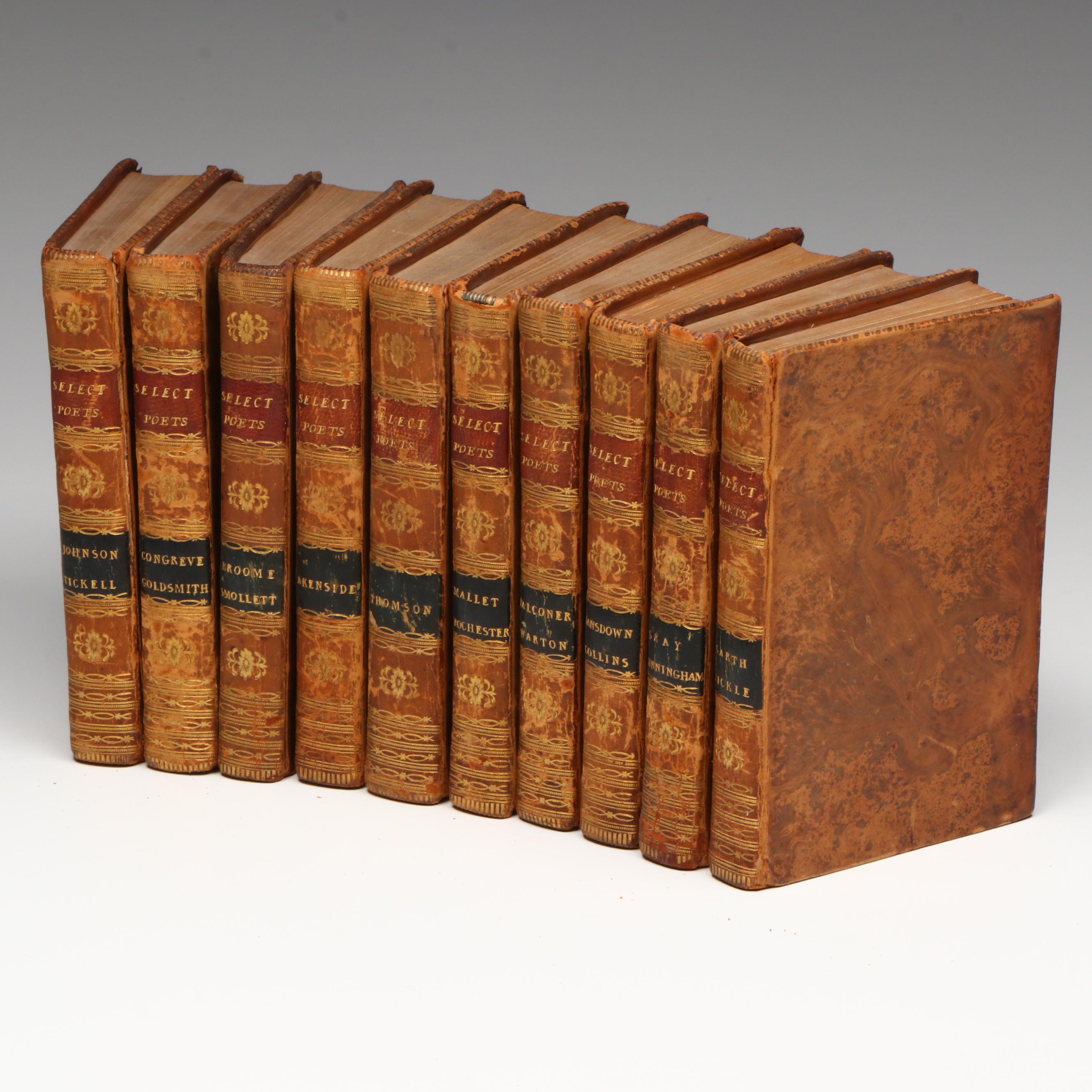 Leather Bound Cooke's Edition "Select British Poets," Late 18th/Early 19th C.