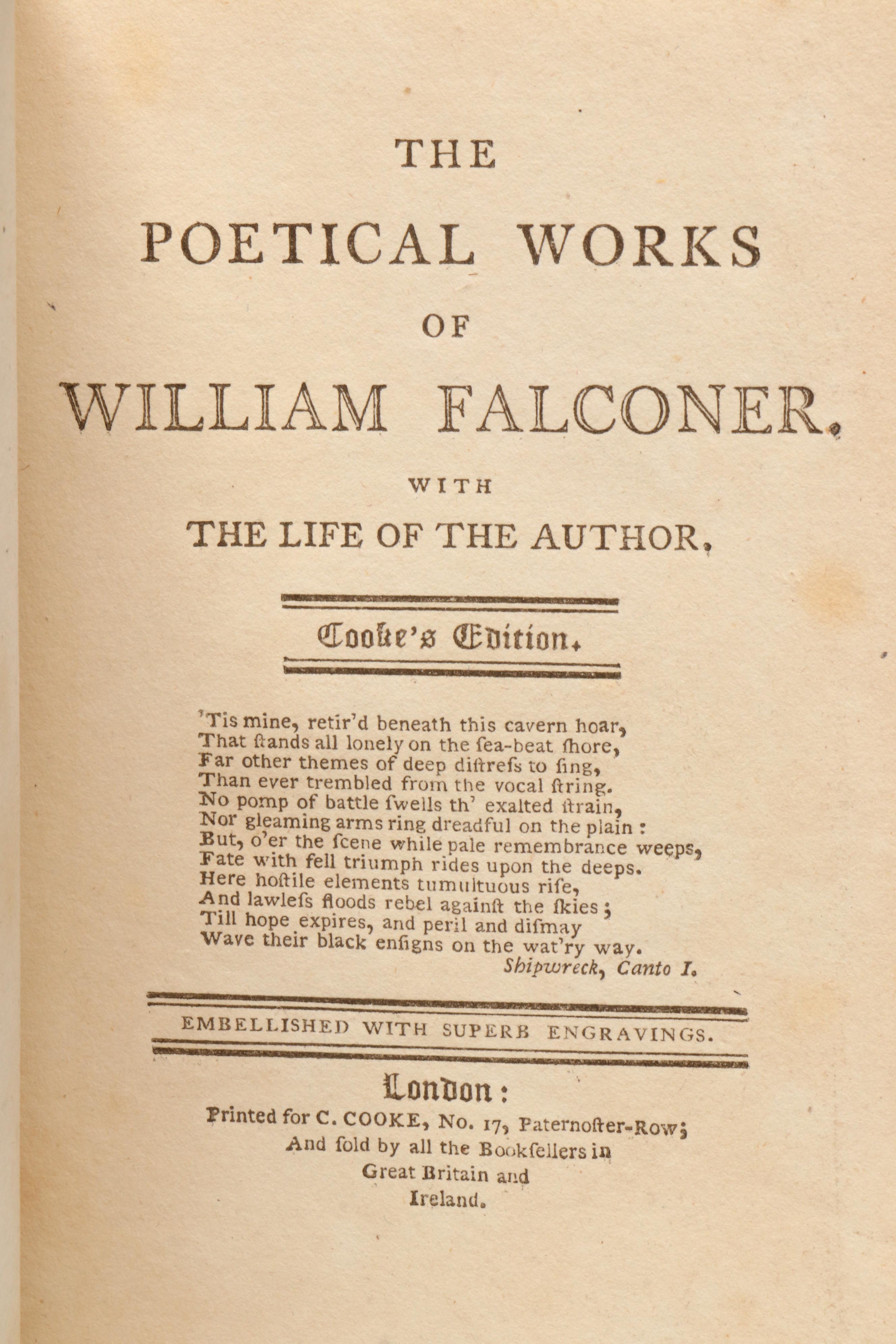 Leather Bound Cooke's Edition "Select British Poets," Late 18th/Early 19th C.