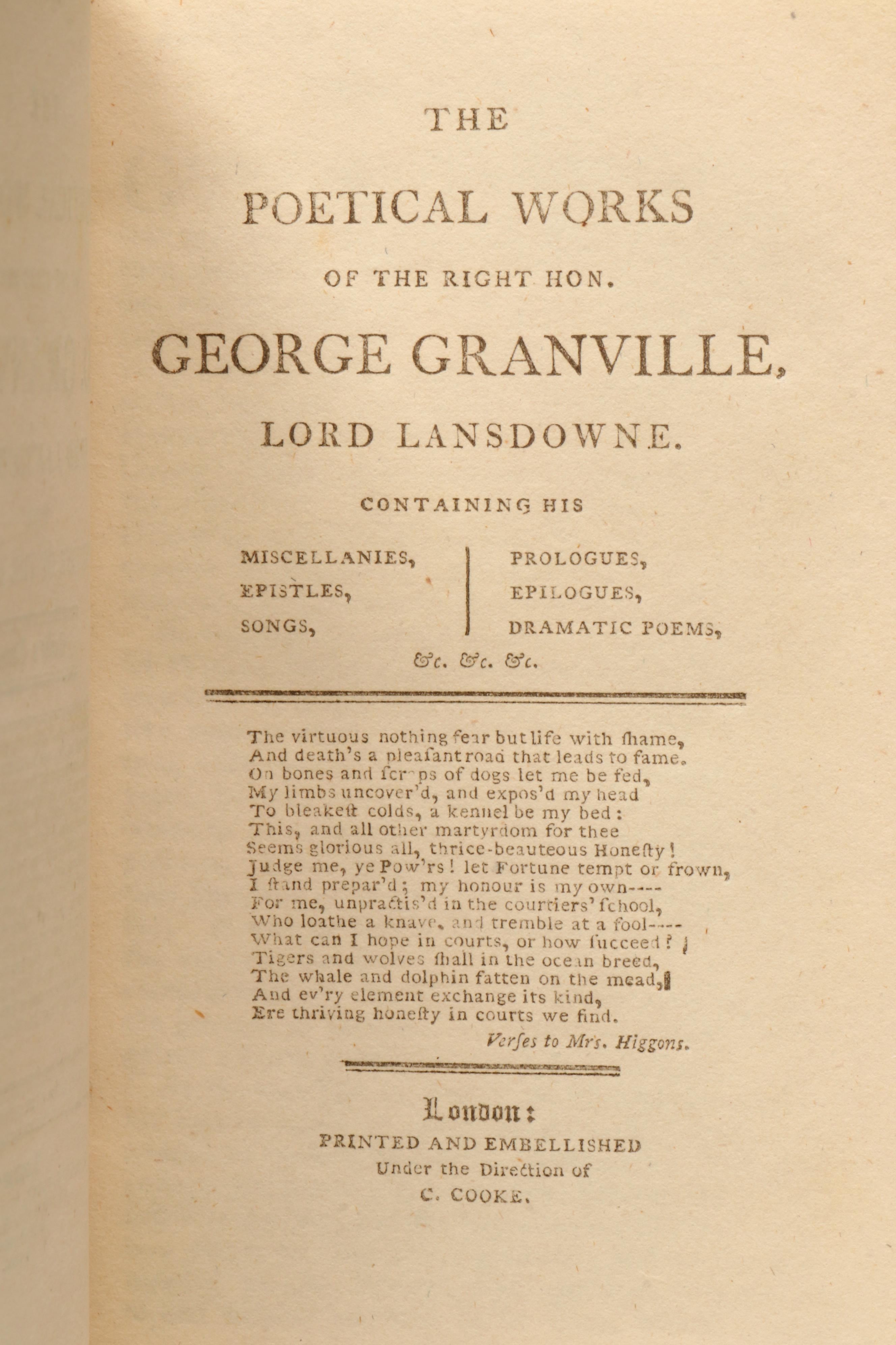 Leather Bound Cooke's Edition "Select British Poets," Late 18th/Early 19th C.