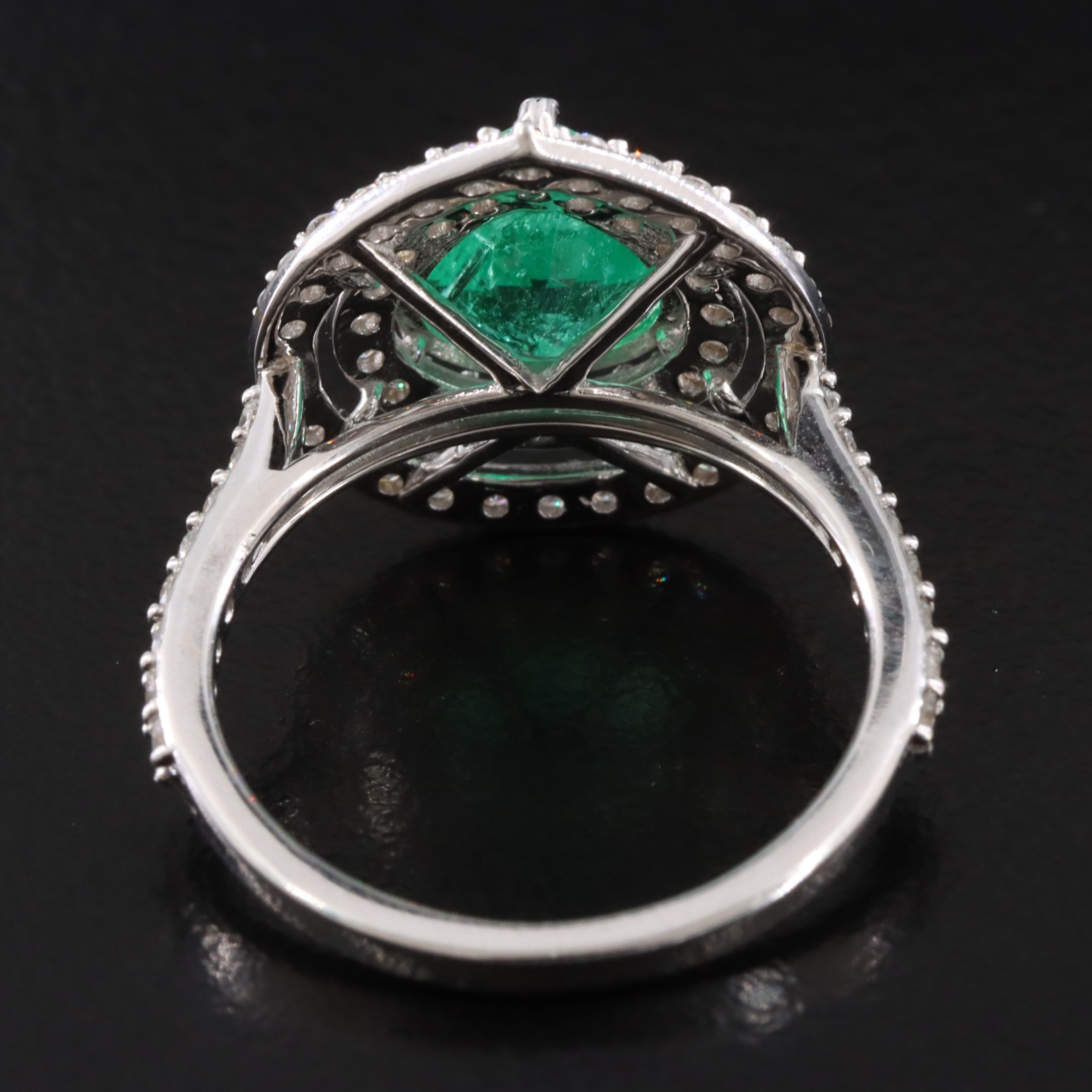 18K 1.50 CT Emerald and Diamond Ring