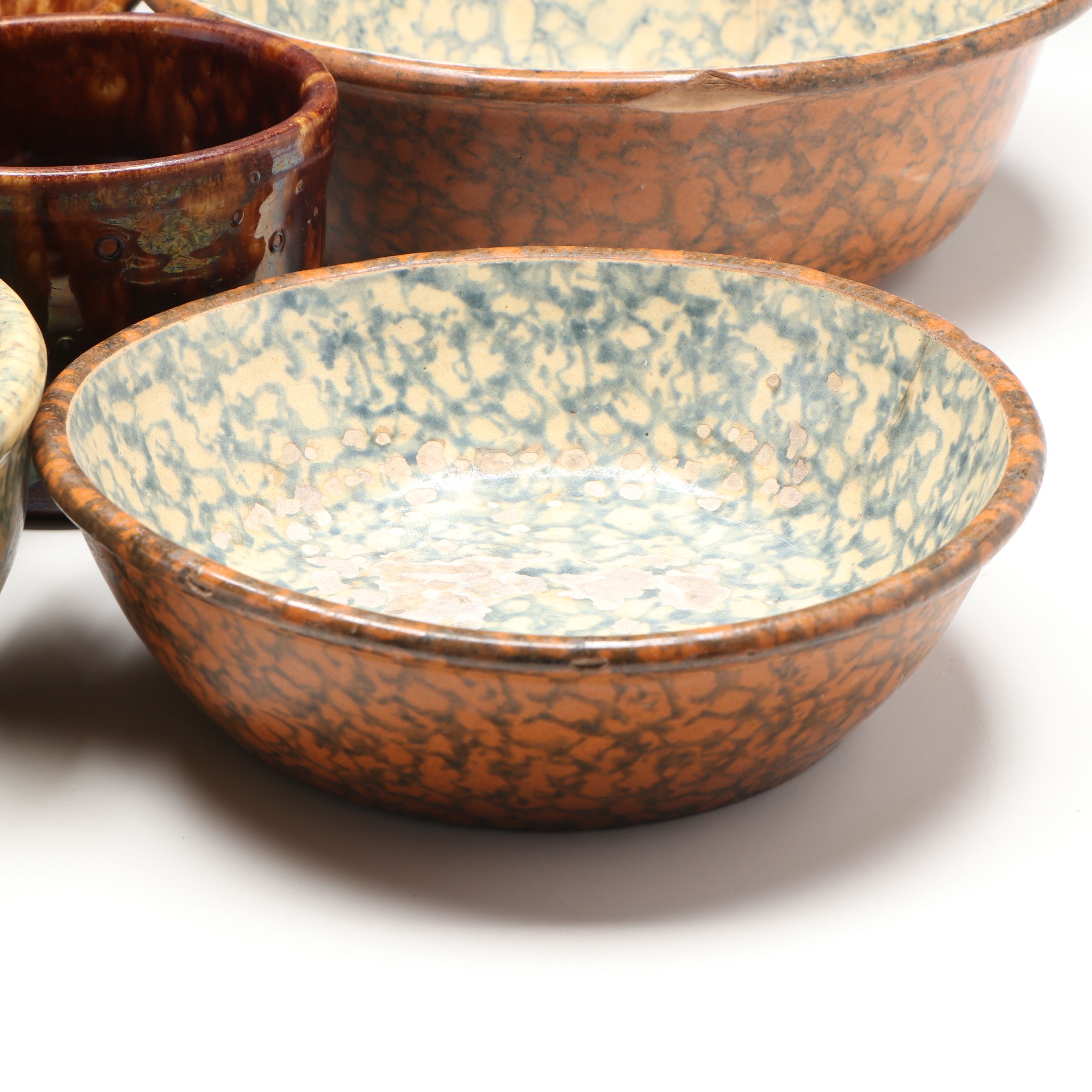 Art Pottery Speckle Pitchers and Bowls