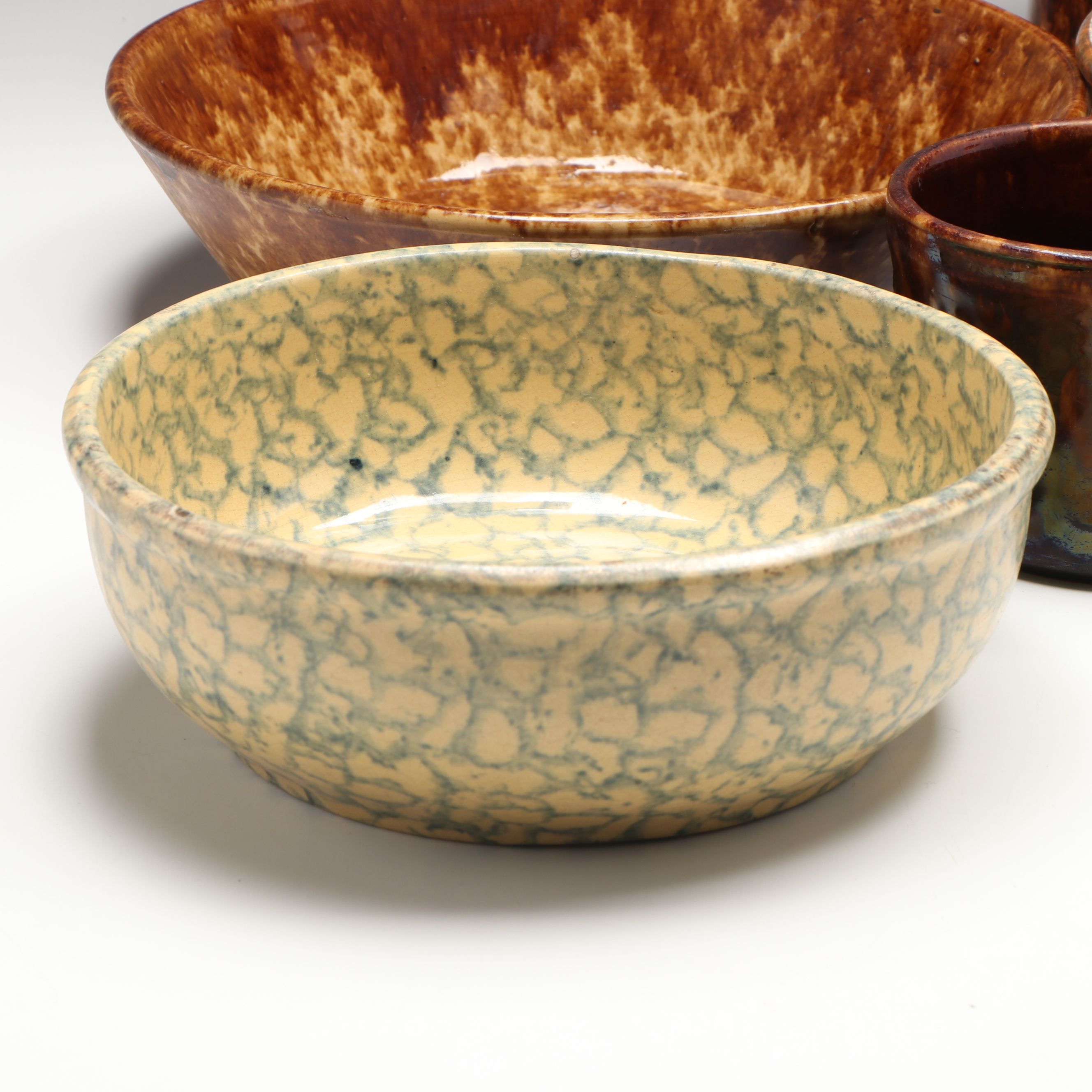 Art Pottery Speckle Pitchers and Bowls