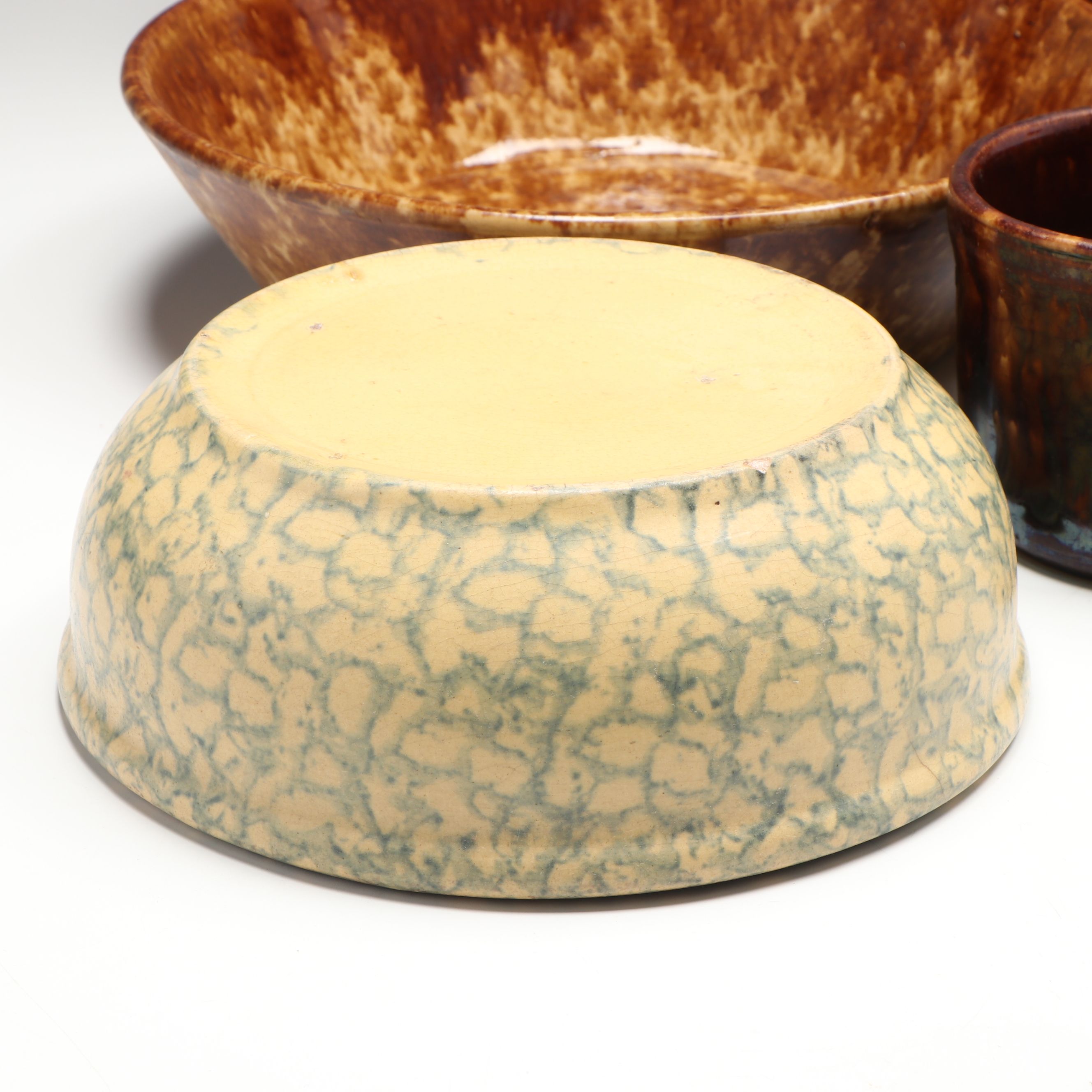 Art Pottery Speckle Pitchers and Bowls