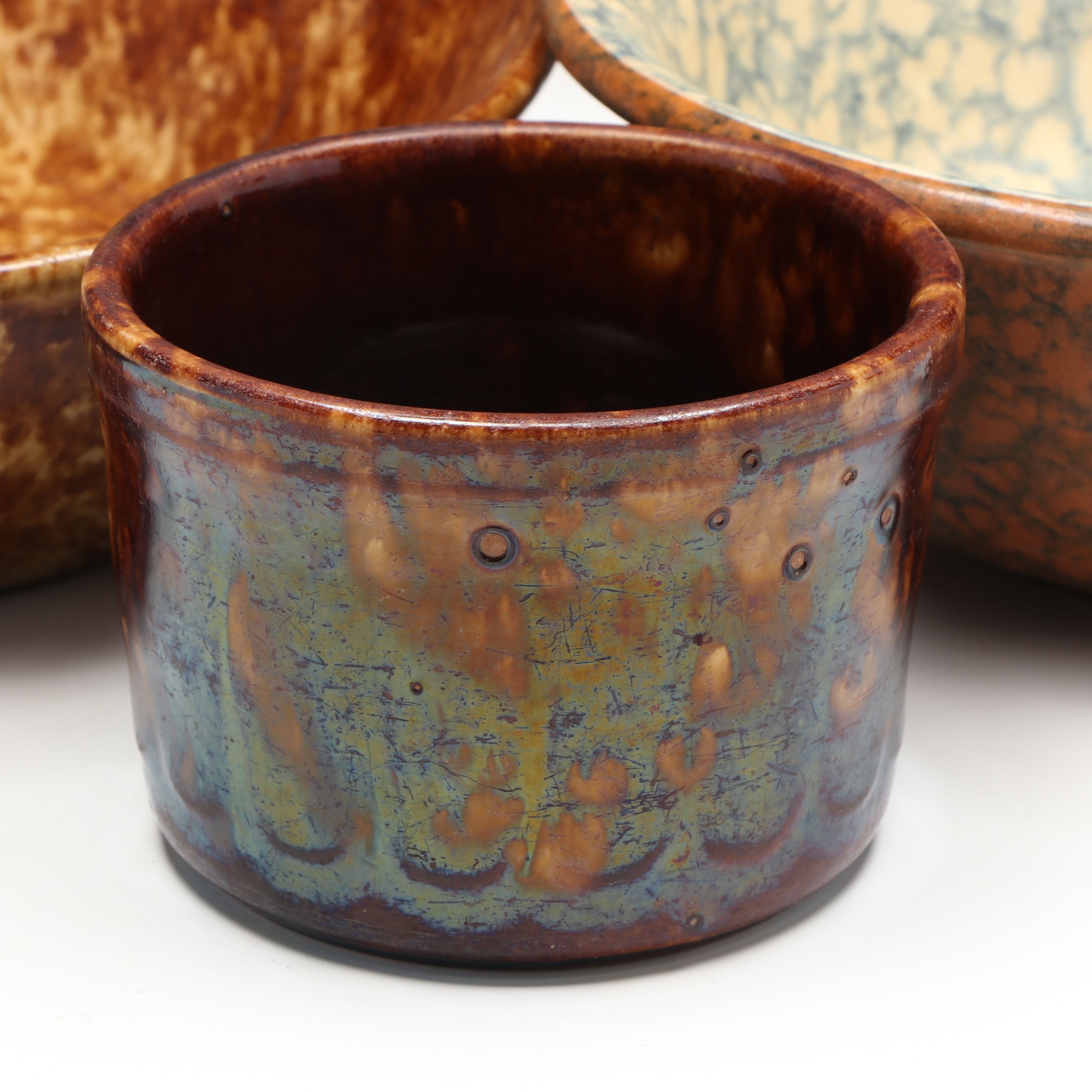 Art Pottery Speckle Pitchers and Bowls