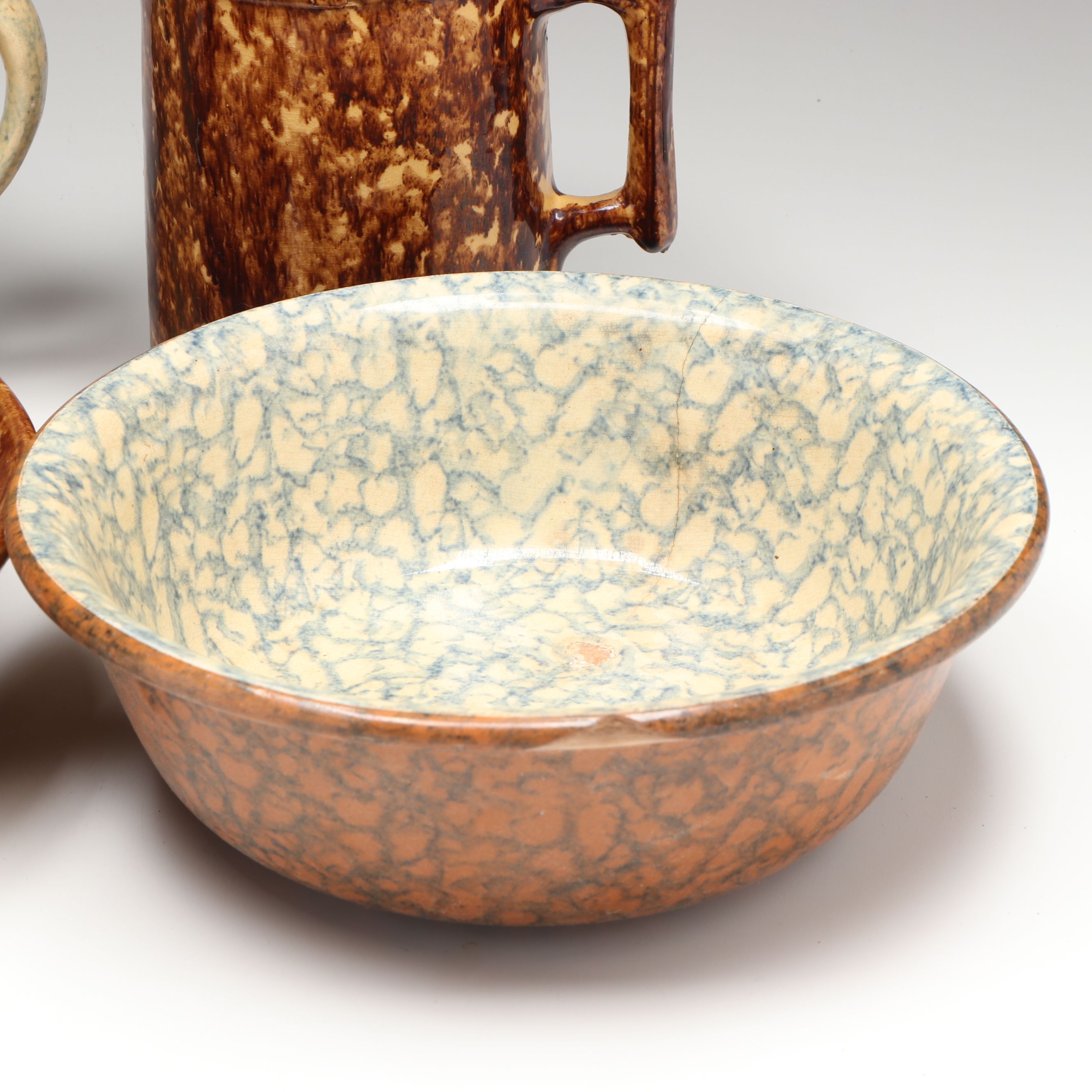 Art Pottery Speckle Pitchers and Bowls