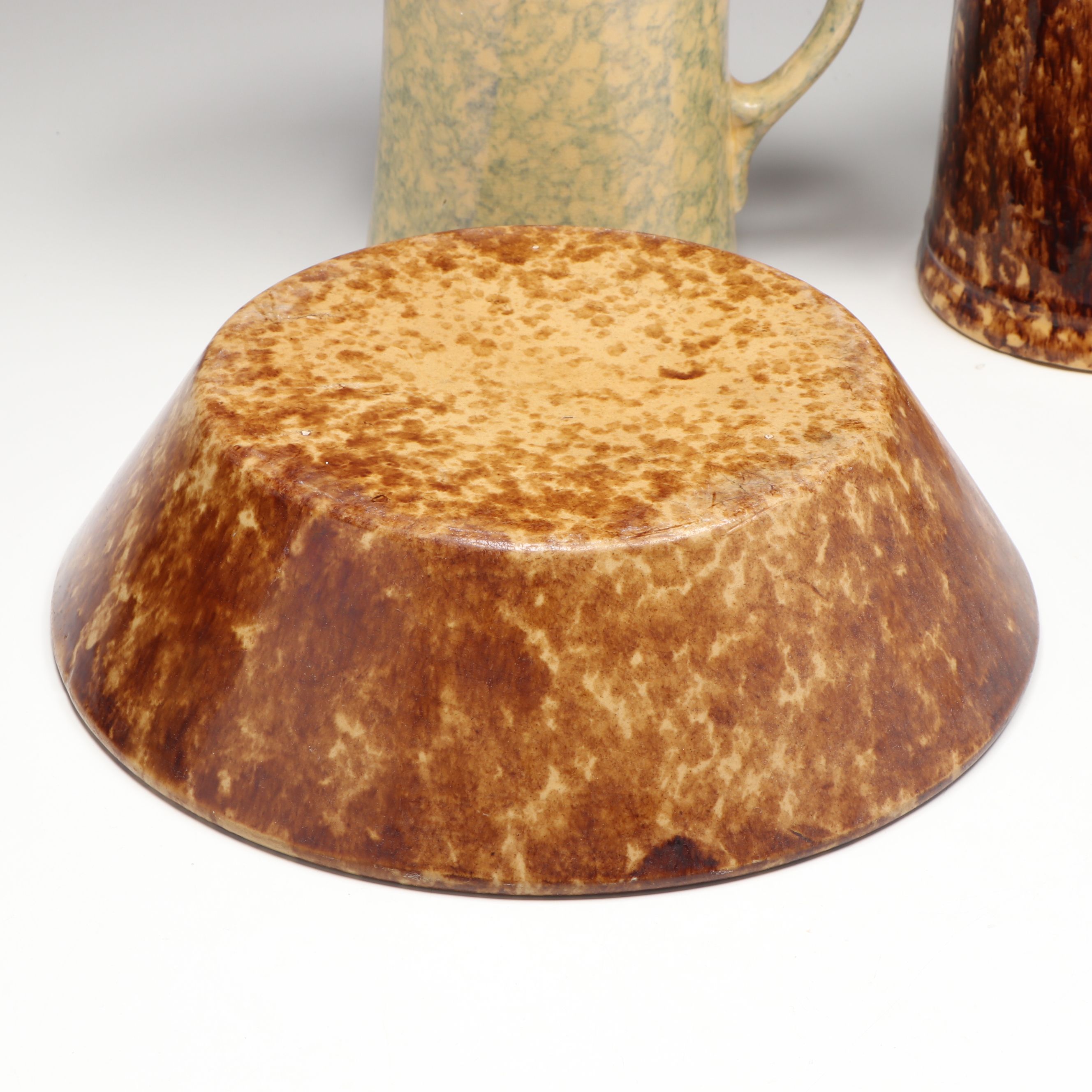 Art Pottery Speckle Pitchers and Bowls