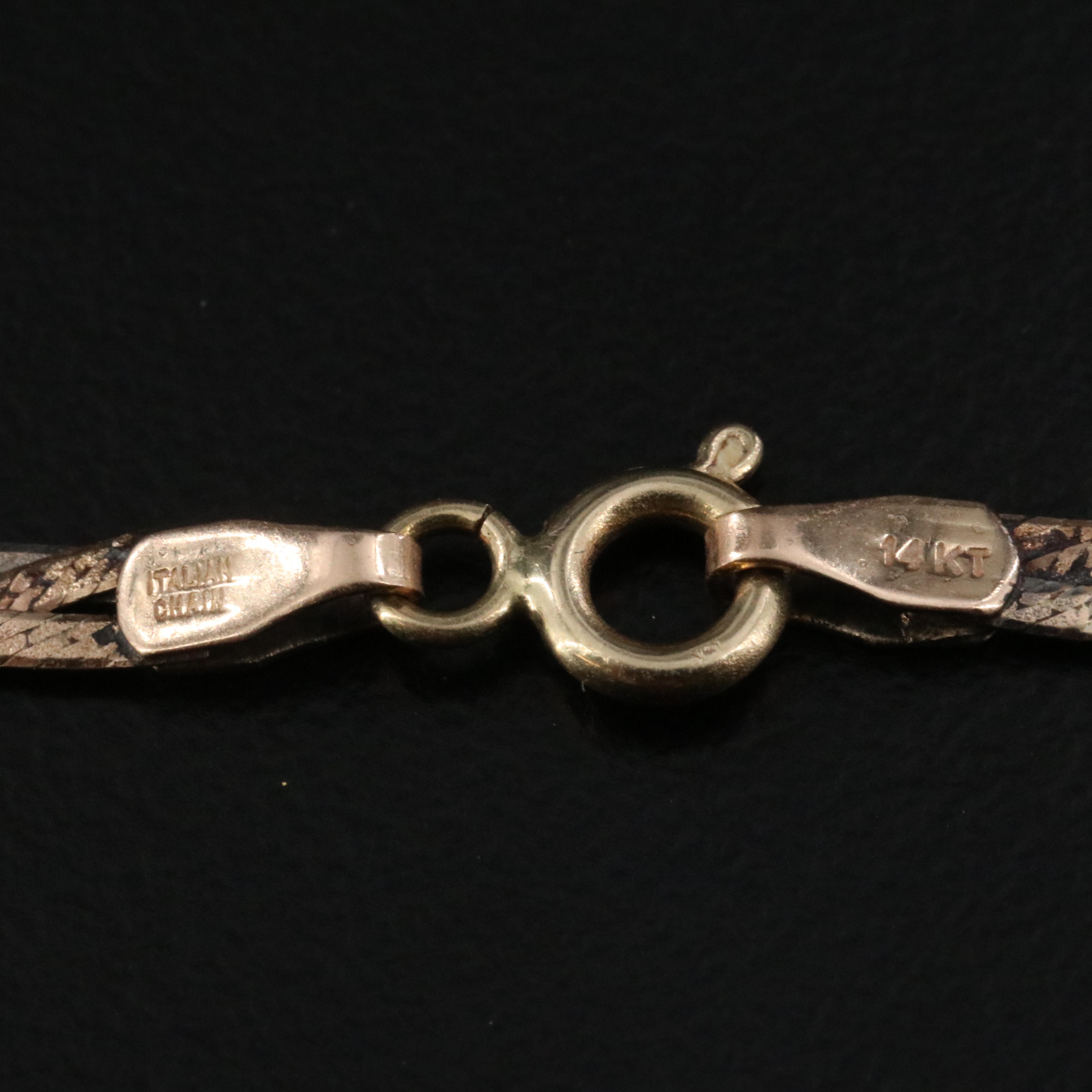 Italian 14K Tri-Color Braided Herringbone Necklace