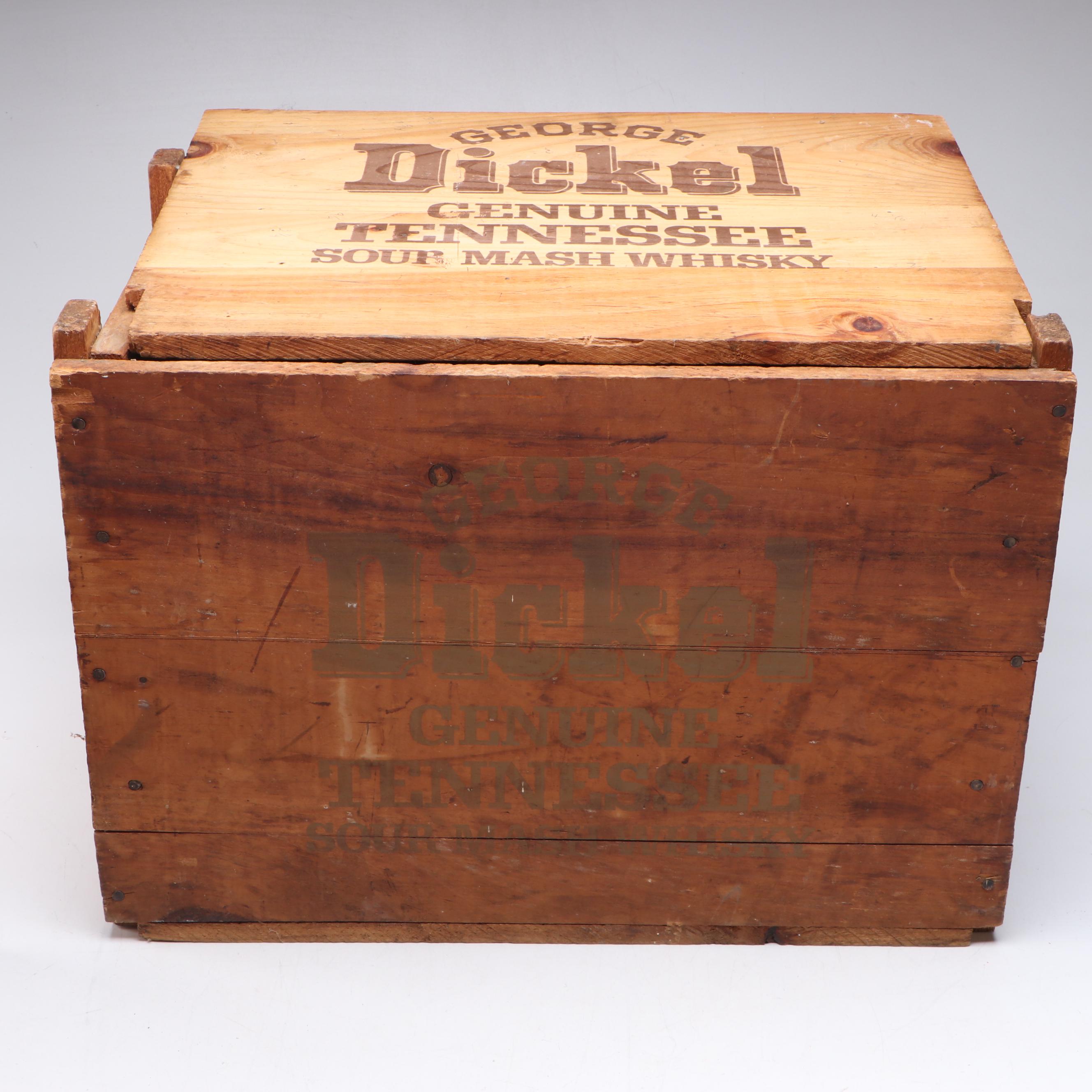 Vernors Ginger Ale and George Dickel Whiskey Wood Crates