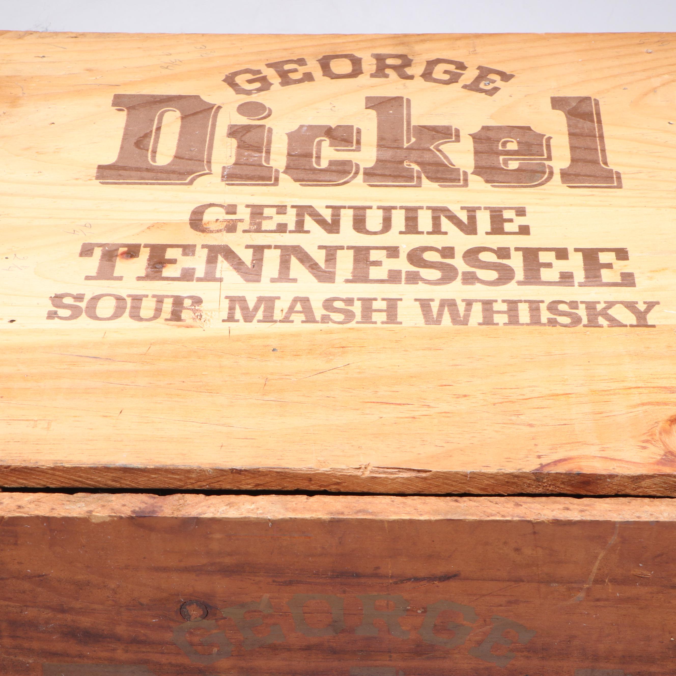 Vernors Ginger Ale and George Dickel Whiskey Wood Crates