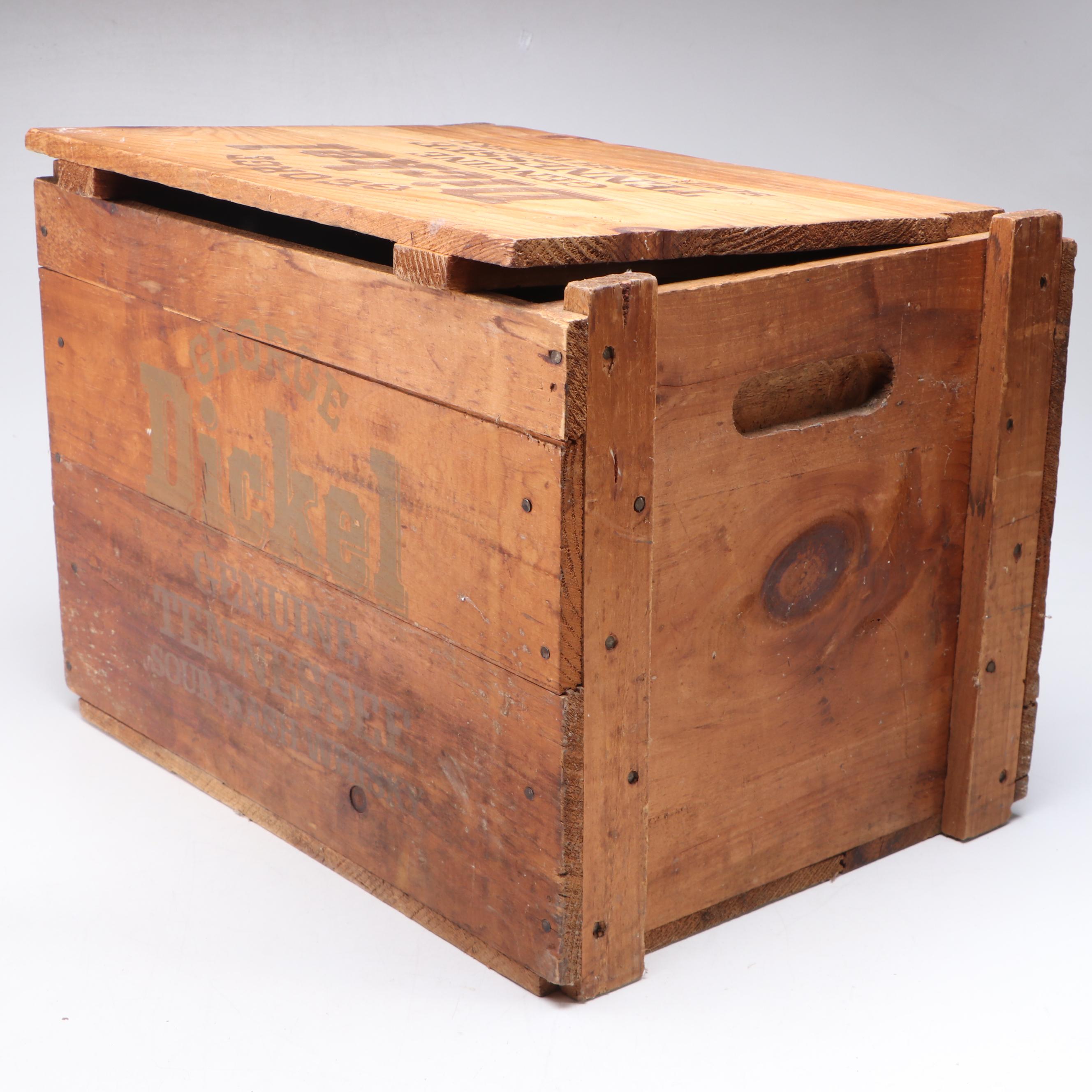 Vernors Ginger Ale and George Dickel Whiskey Wood Crates