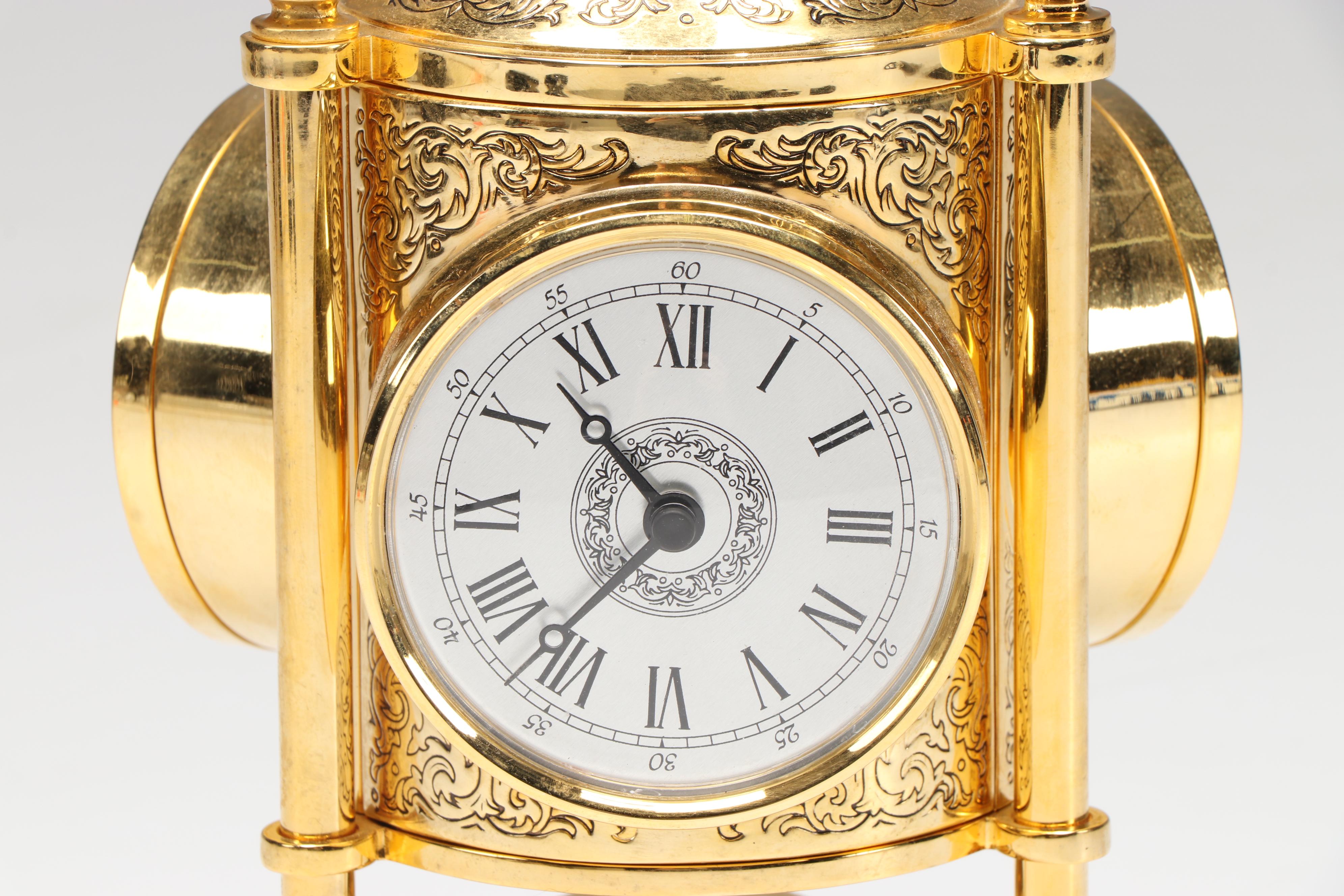 The Franklin Mint Gold Tone Meteorological Lantern Clock