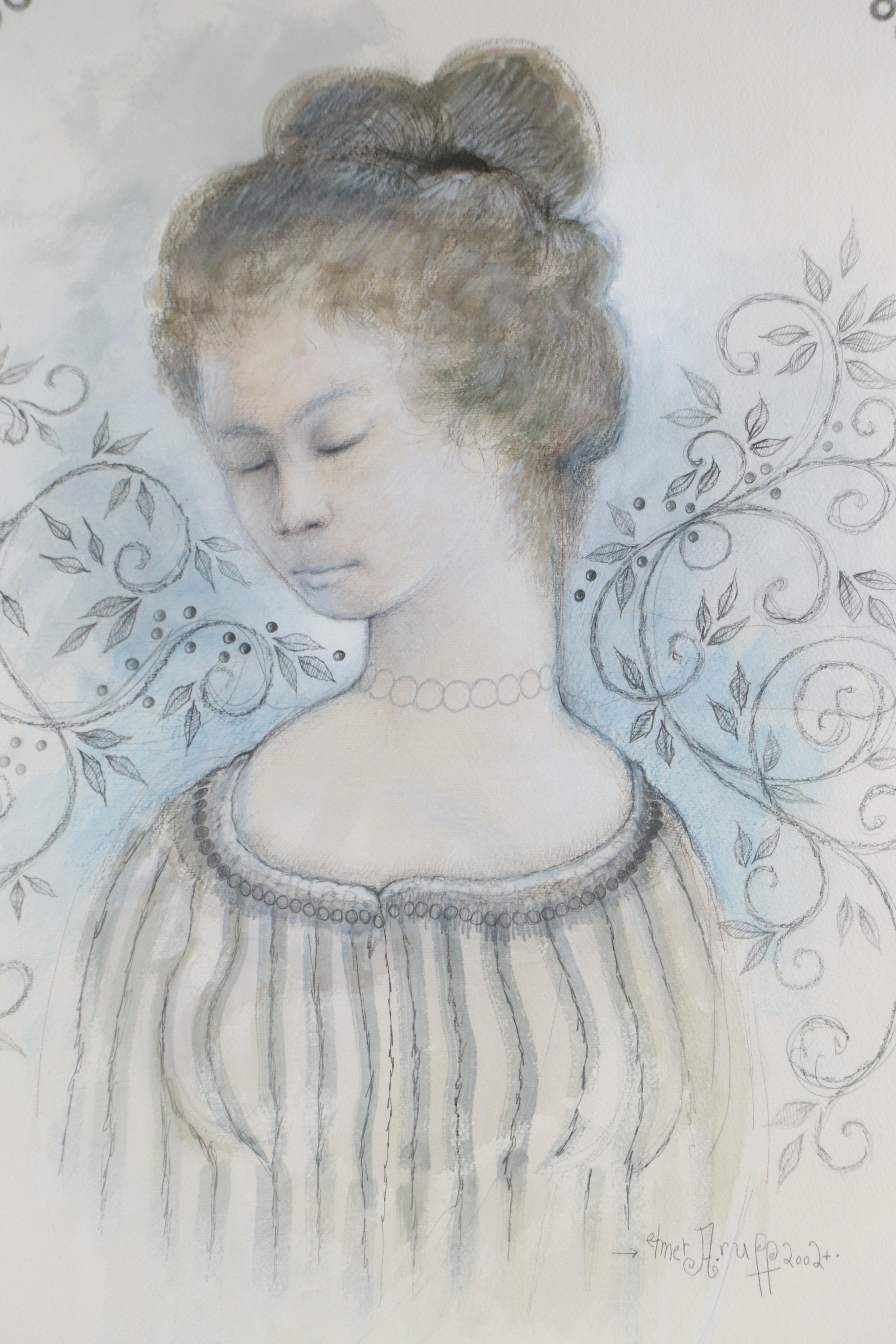 Elmer Ruff Half-Length Portrait Drawing, 2002