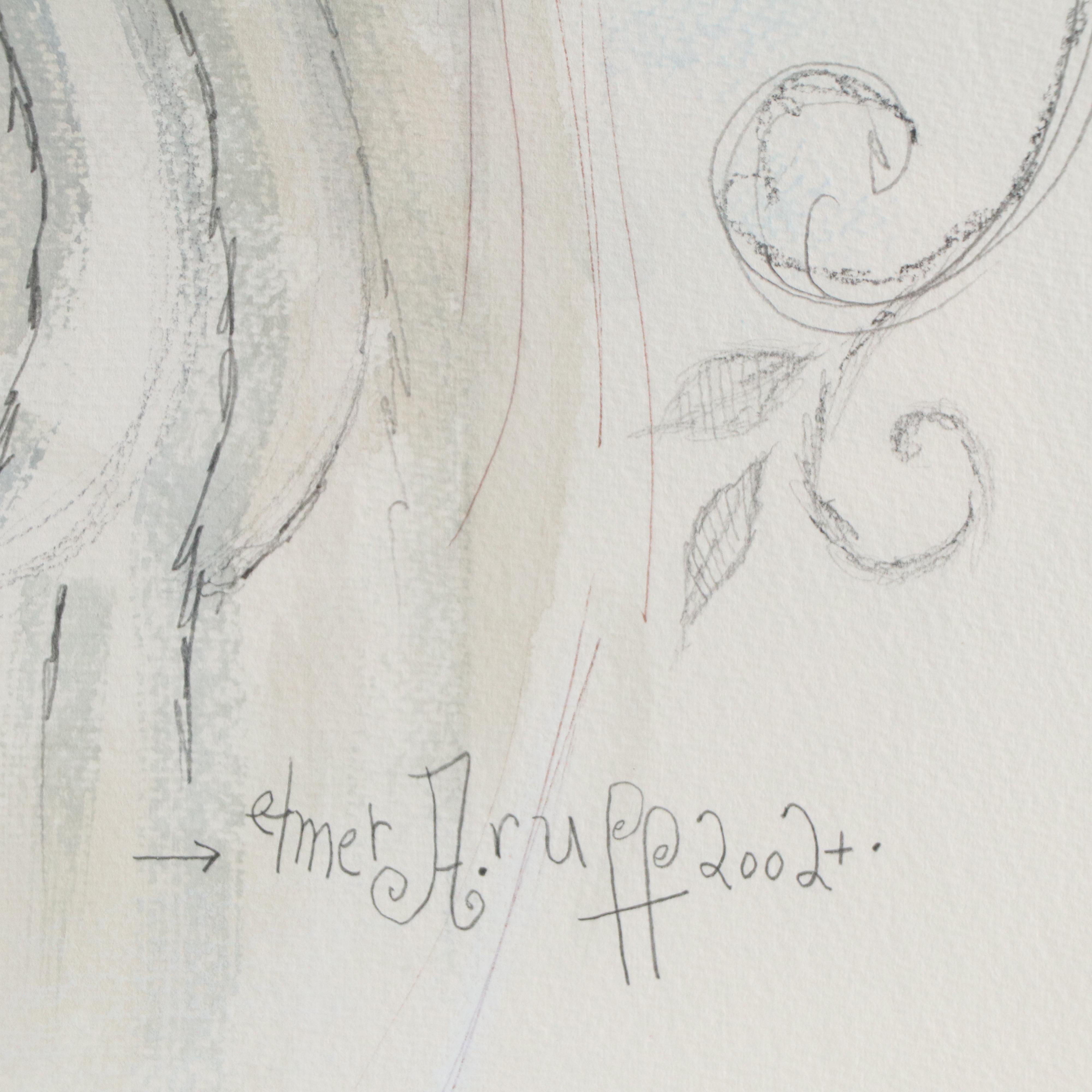 Elmer Ruff Half-Length Portrait Drawing, 2002