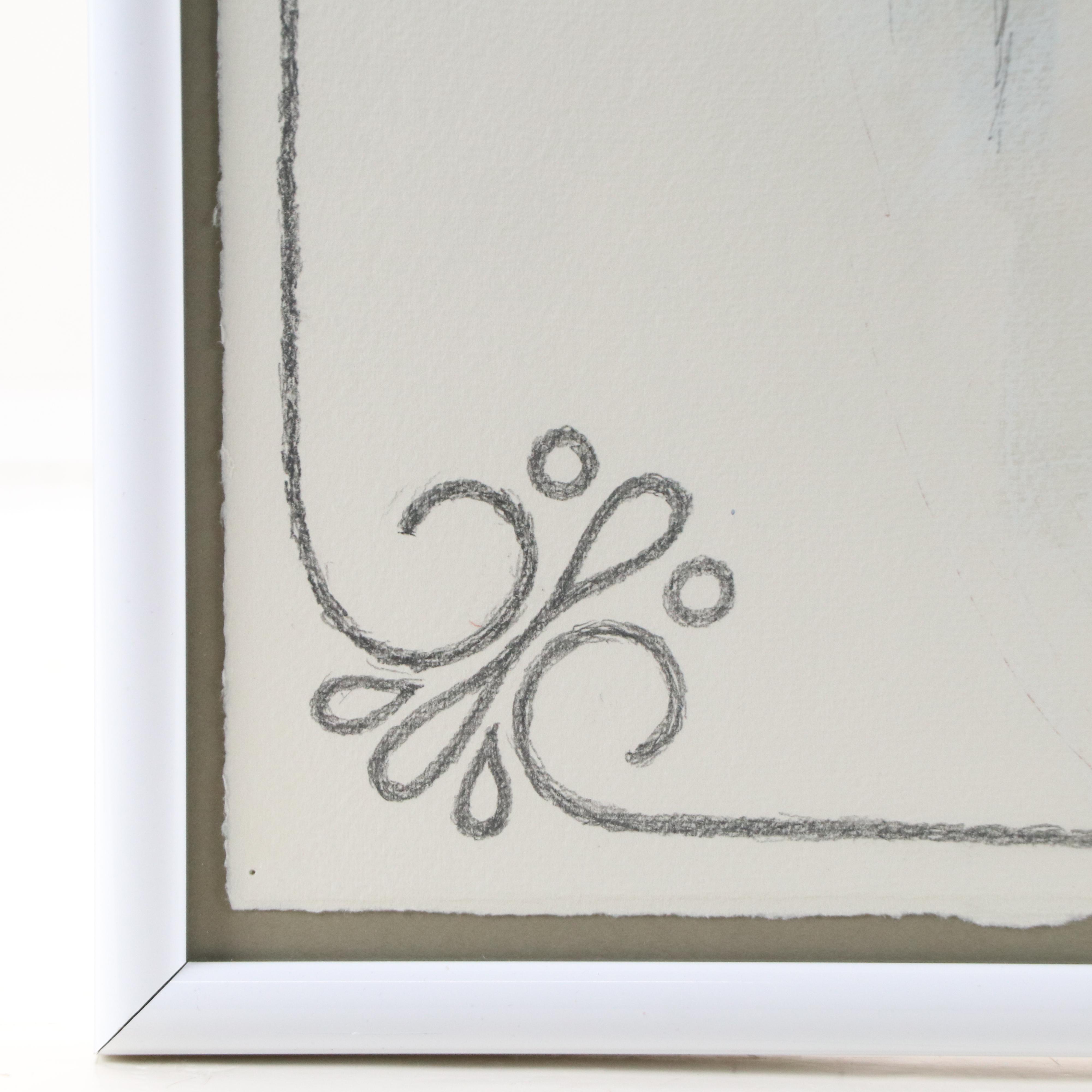 Elmer Ruff Half-Length Portrait Drawing, 2002