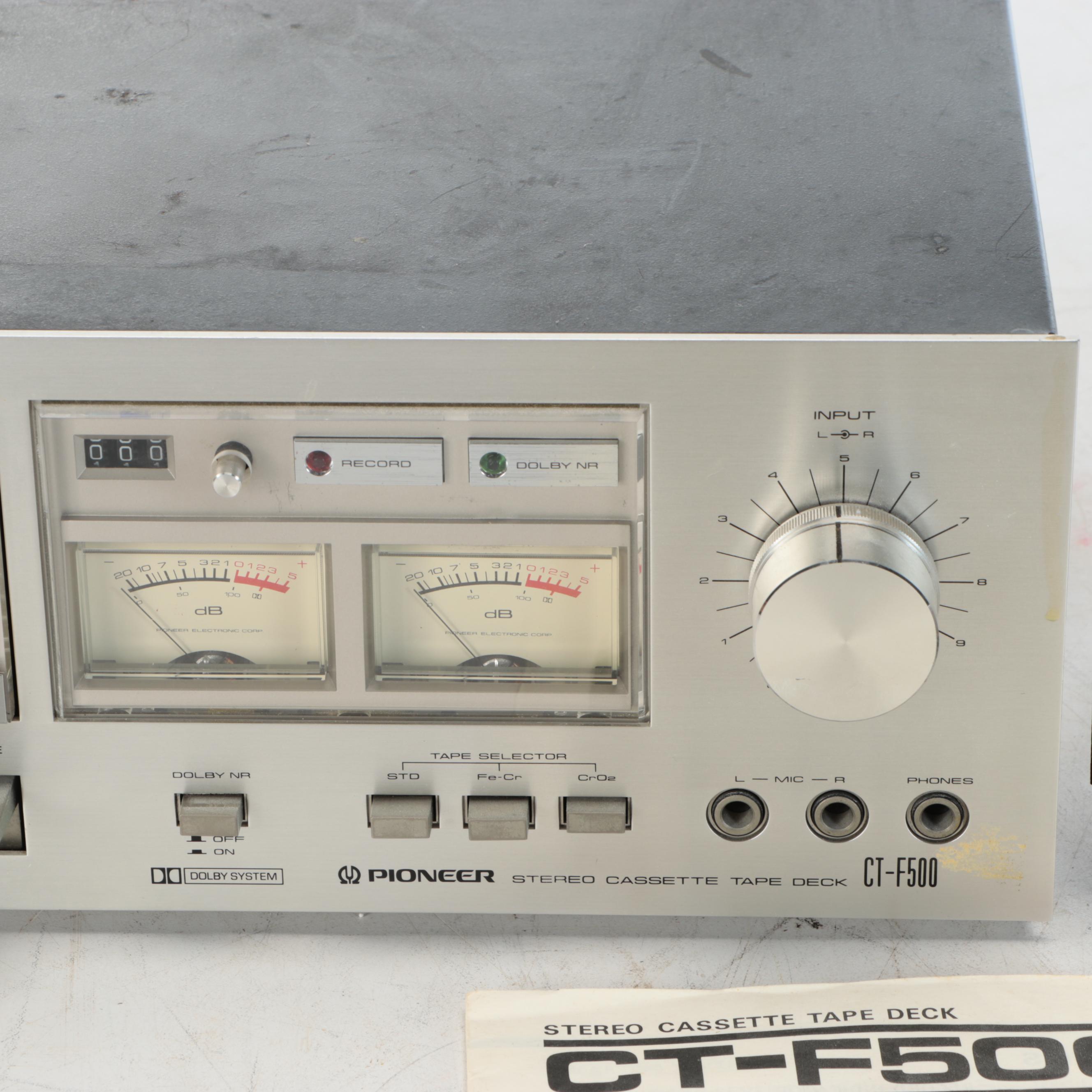 Pioneer Cassette Tape Deck With Project/One Turntable