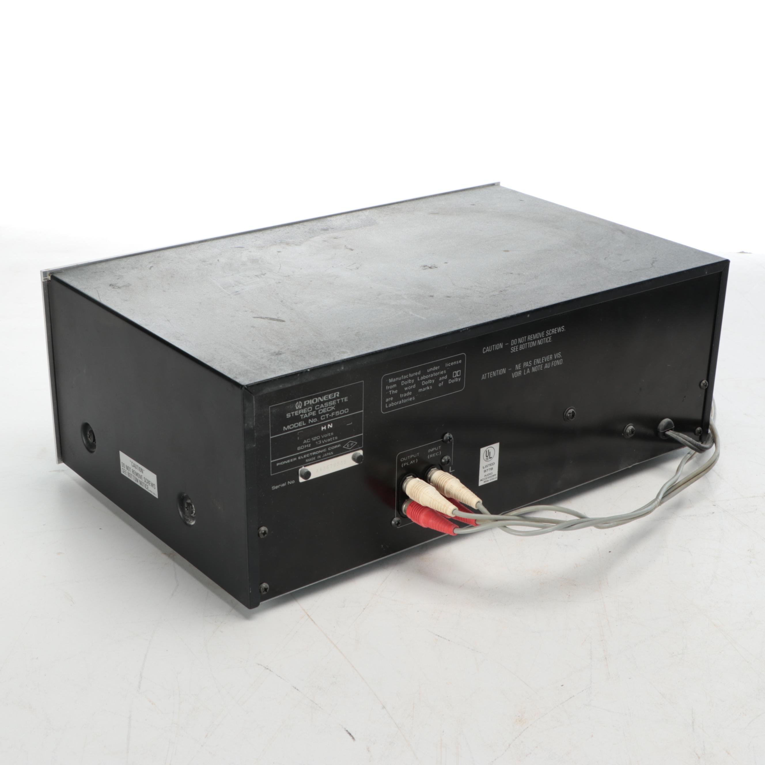 Pioneer Cassette Tape Deck With Project/One Turntable