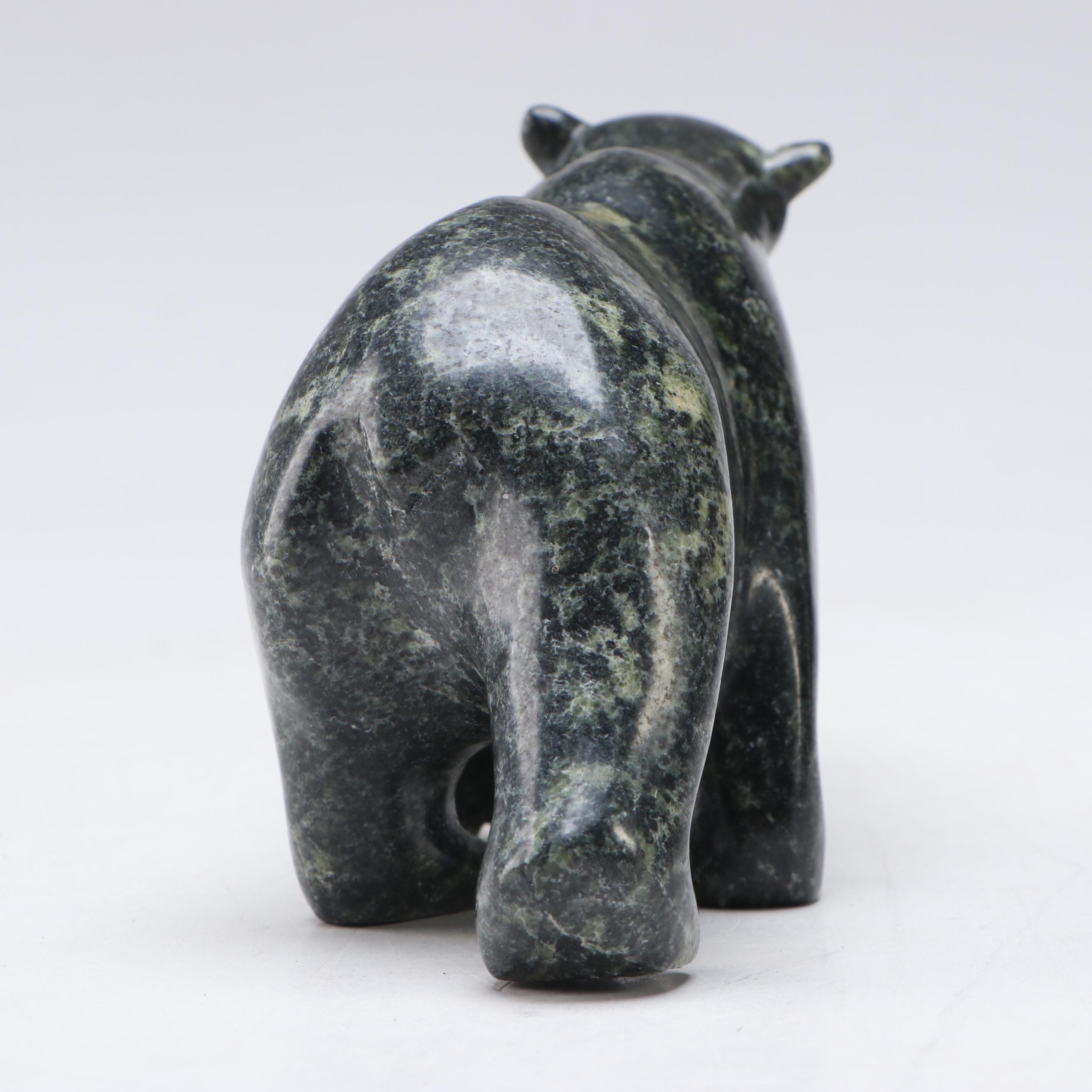 Inuit Carved Soapstone Bear Figure