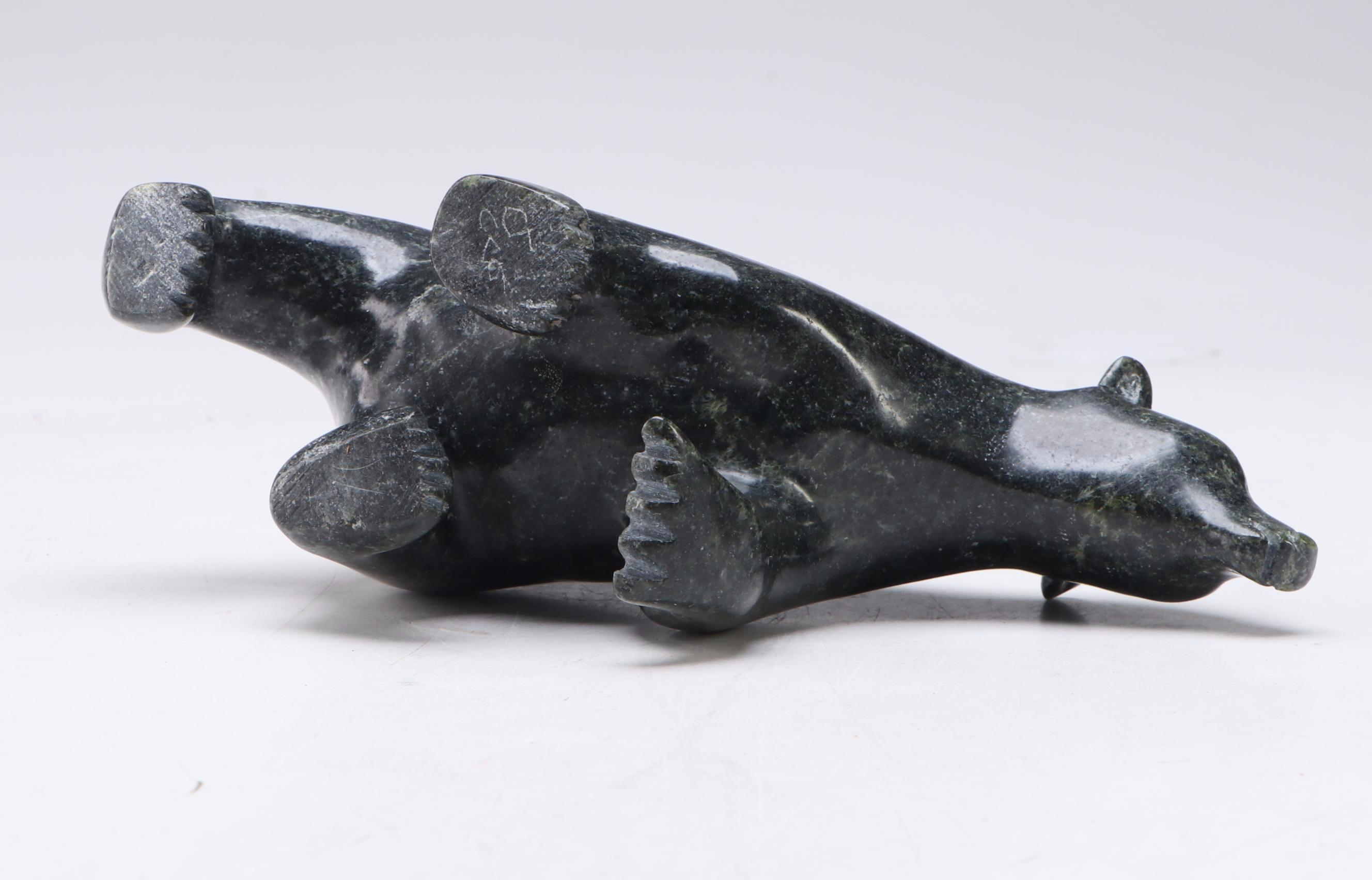 Inuit Carved Soapstone Bear Figure