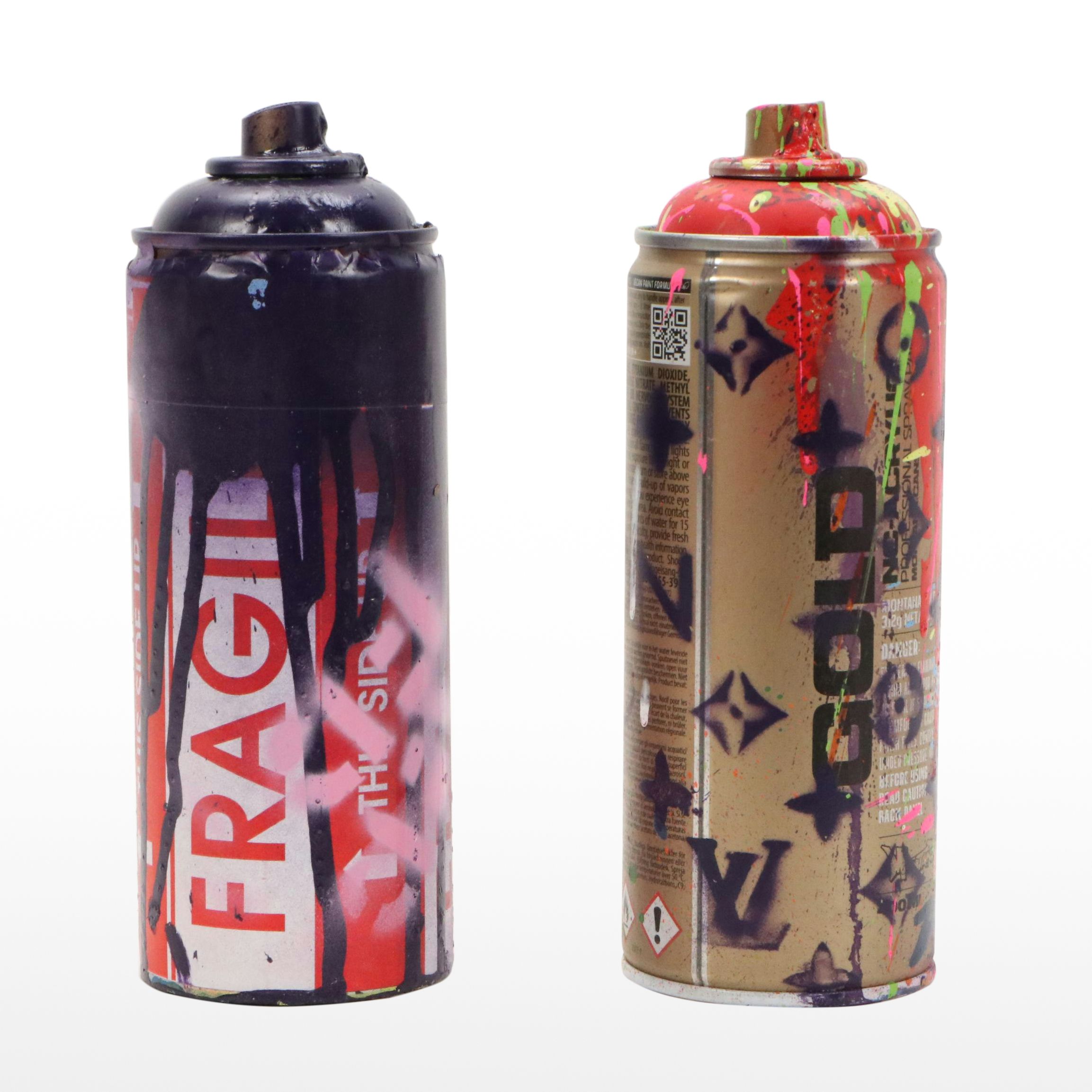 E.M. Zax Found Object Street Art Spray Cans, 21st Century