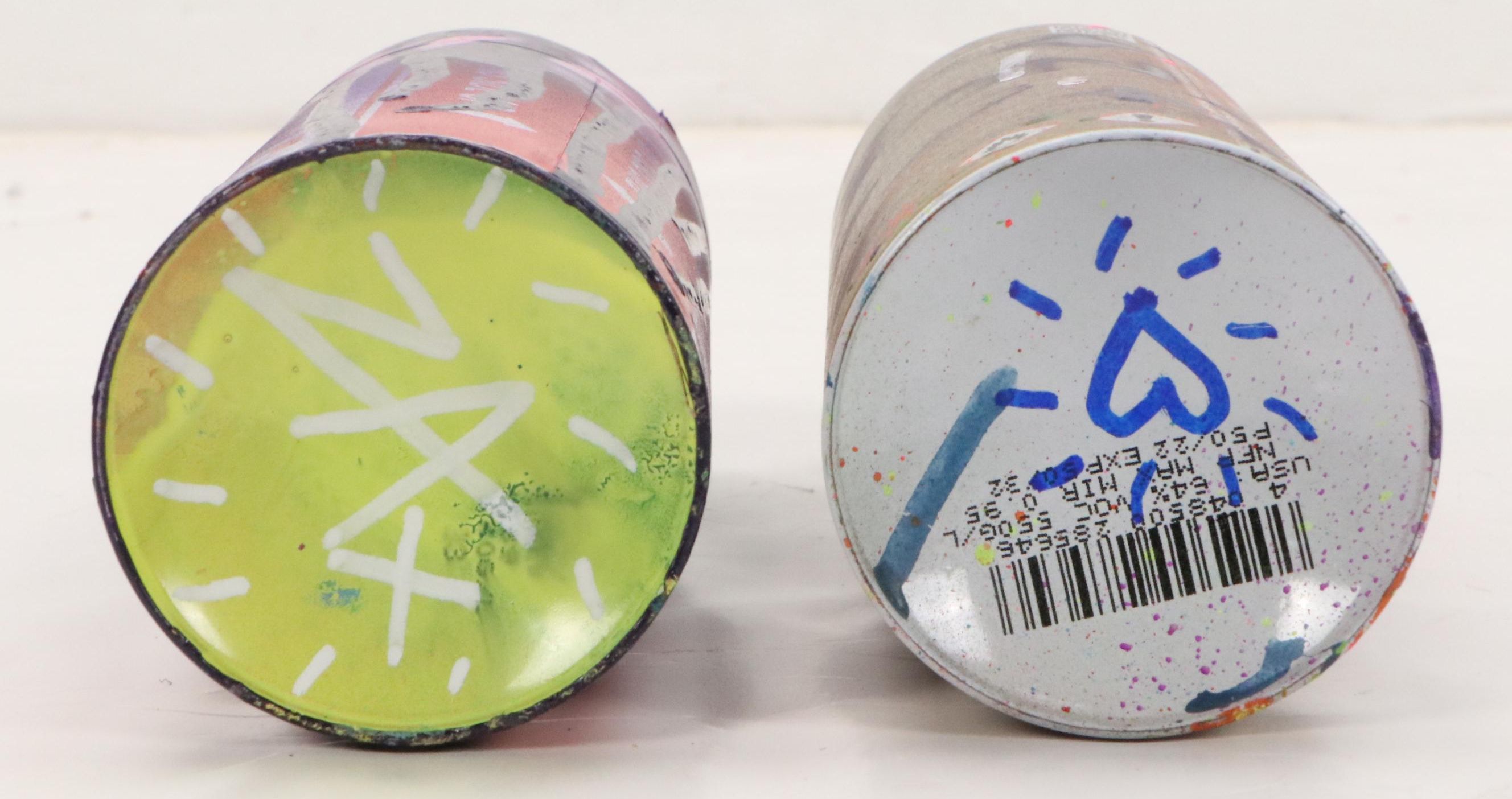 E.M. Zax Found Object Street Art Spray Cans, 21st Century