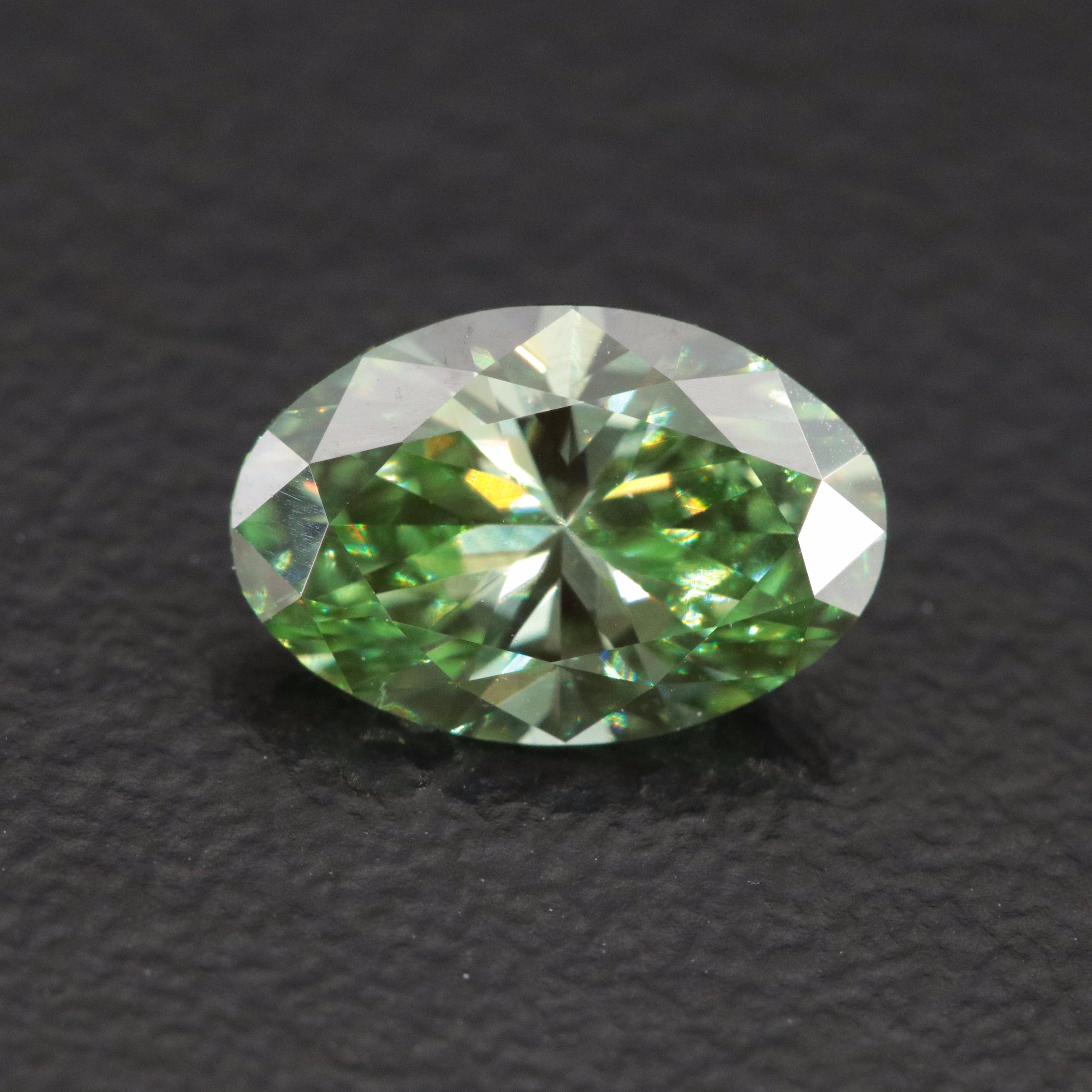 Loose 1.02 CT Lab Grown Fancy Green Diamond with IGI Report