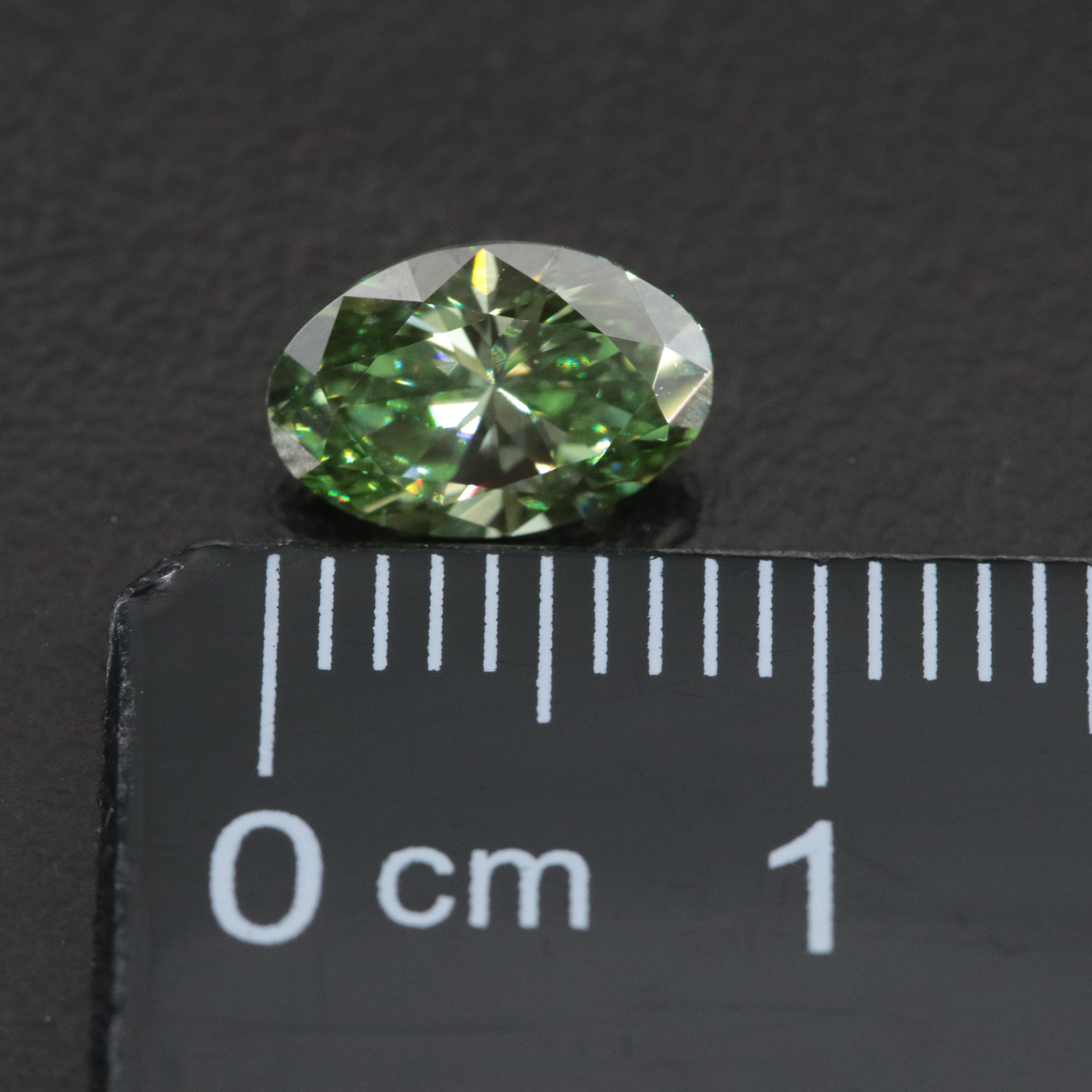 Loose 1.02 CT Lab Grown Fancy Green Diamond with IGI Report