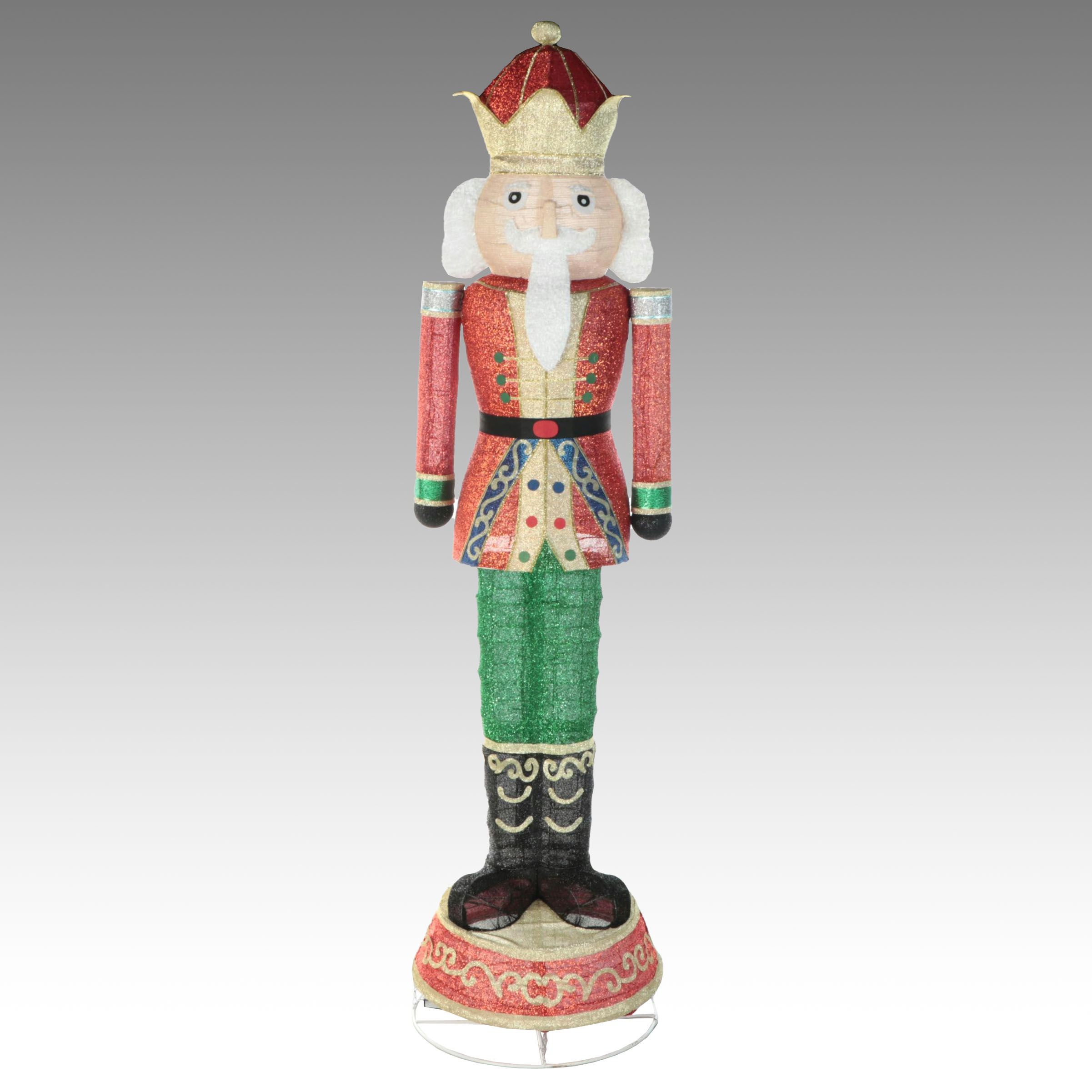 98" Christmas Nutcracker King LED Illuminated Mesh Floor Figure