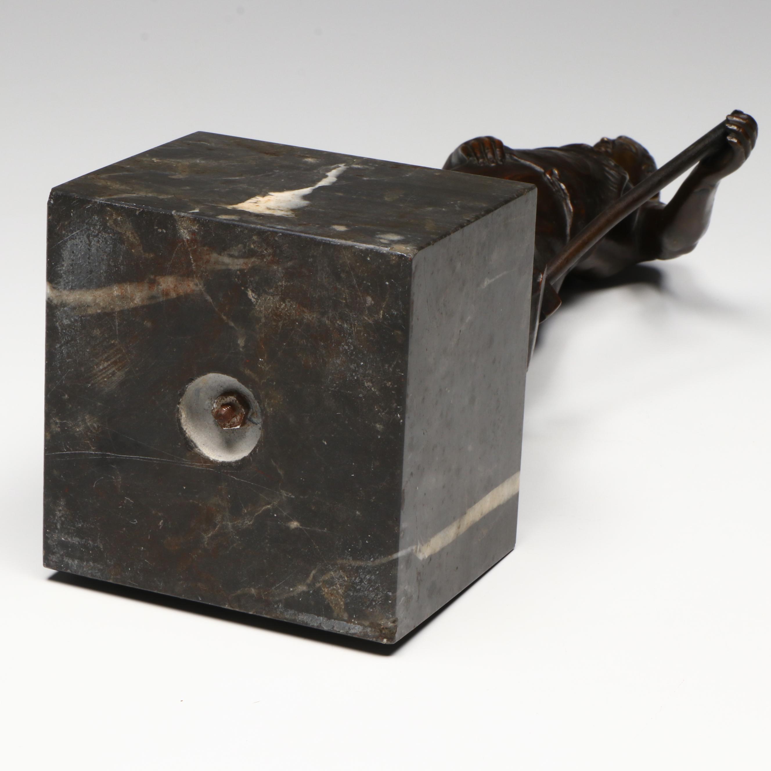 Antique August Kraus German Bronze Blacksmith Sculpture, 1913