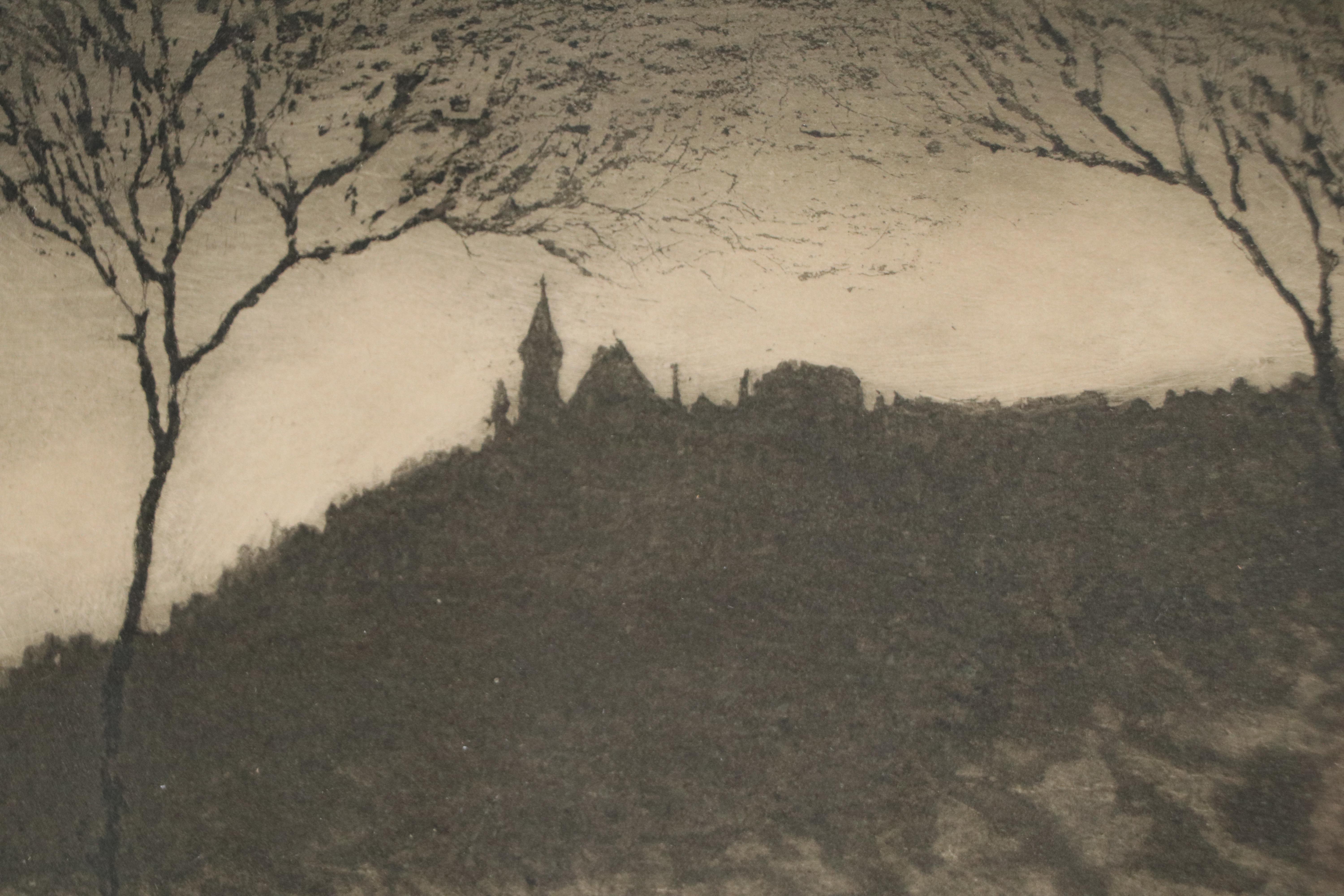 Edward Timothy Hurley Etching "River View from Dayton, Kentucky," 1930