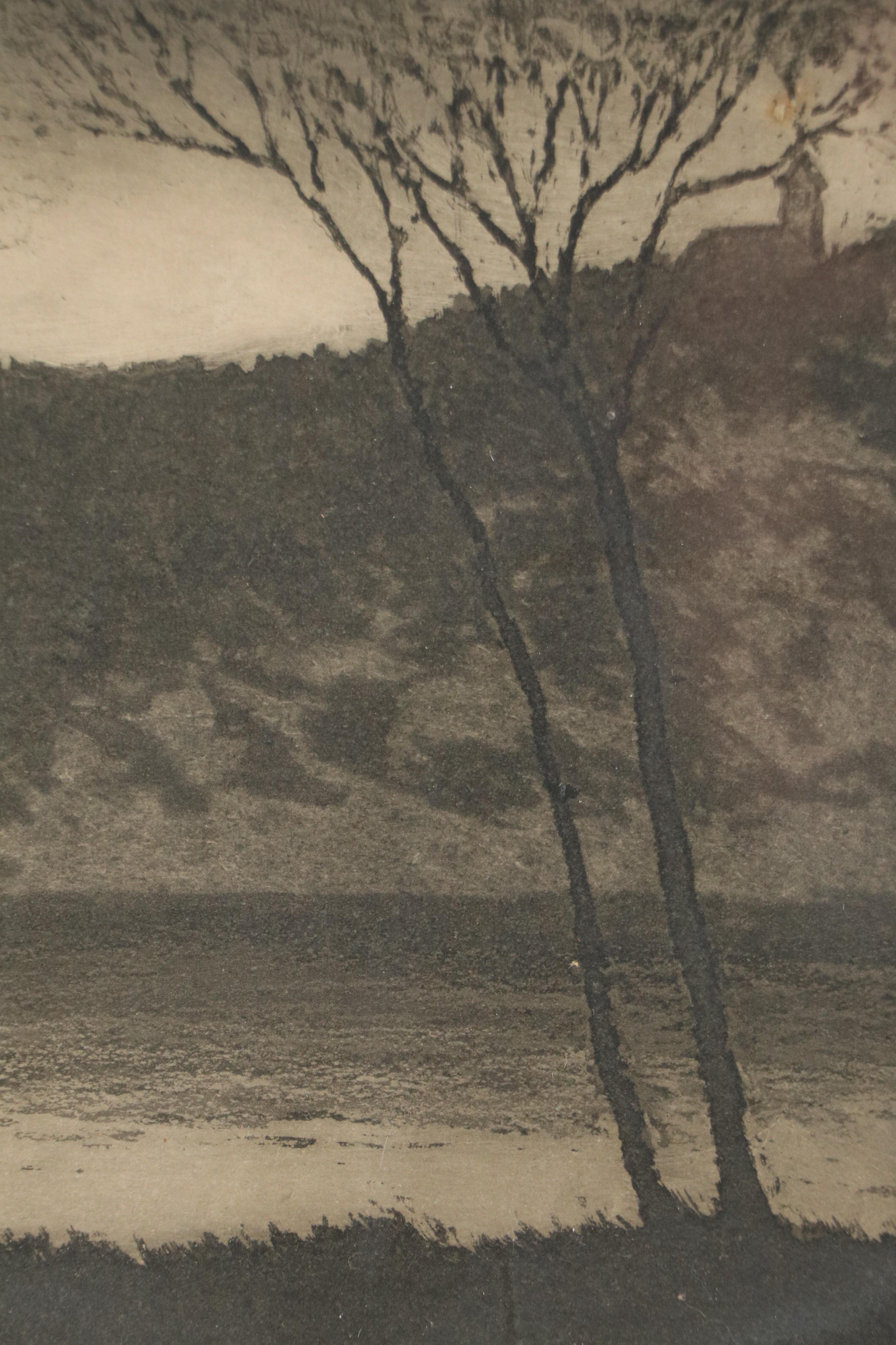 Edward Timothy Hurley Etching "River View from Dayton, Kentucky," 1930