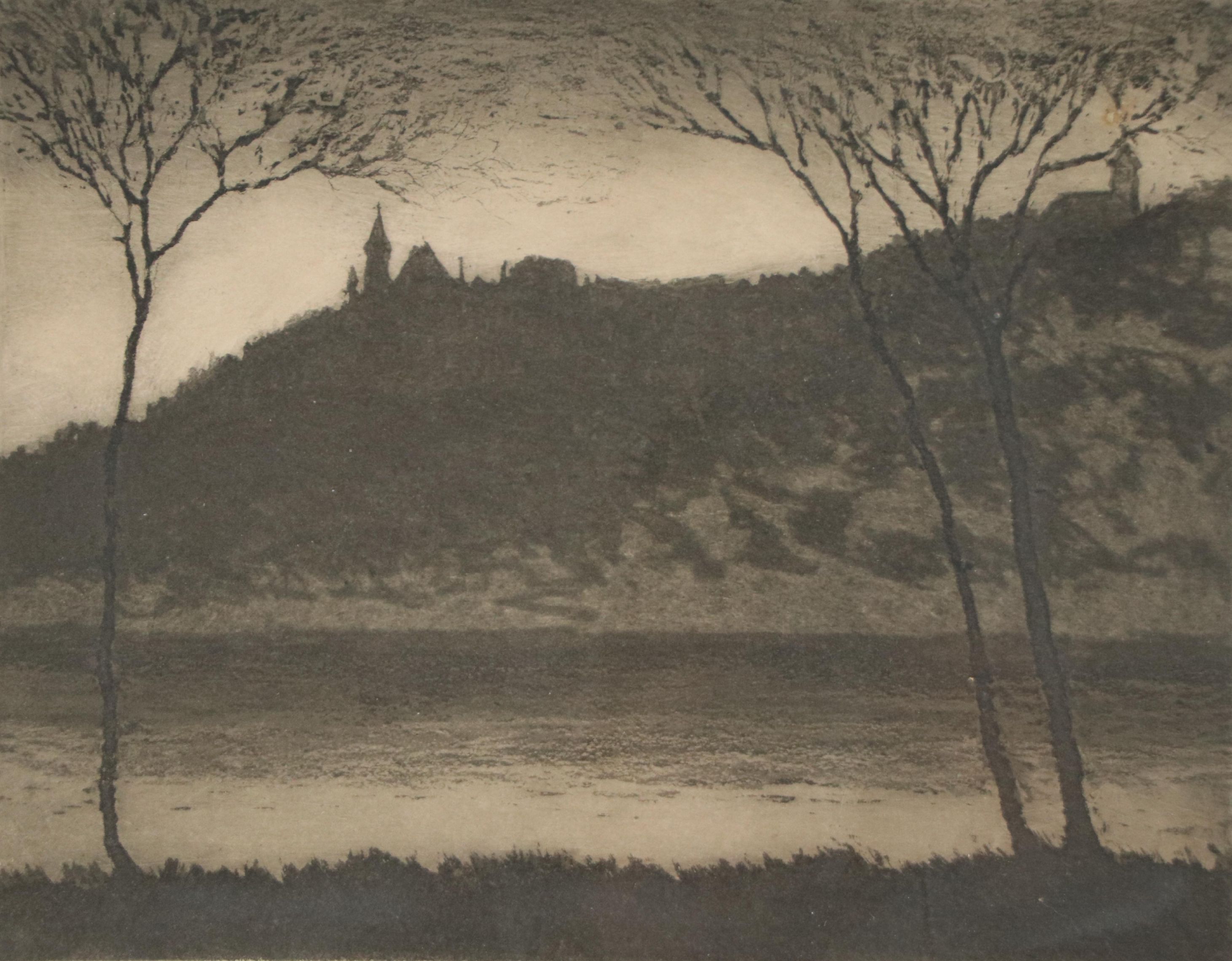 Edward Timothy Hurley Etching "River View from Dayton, Kentucky," 1930