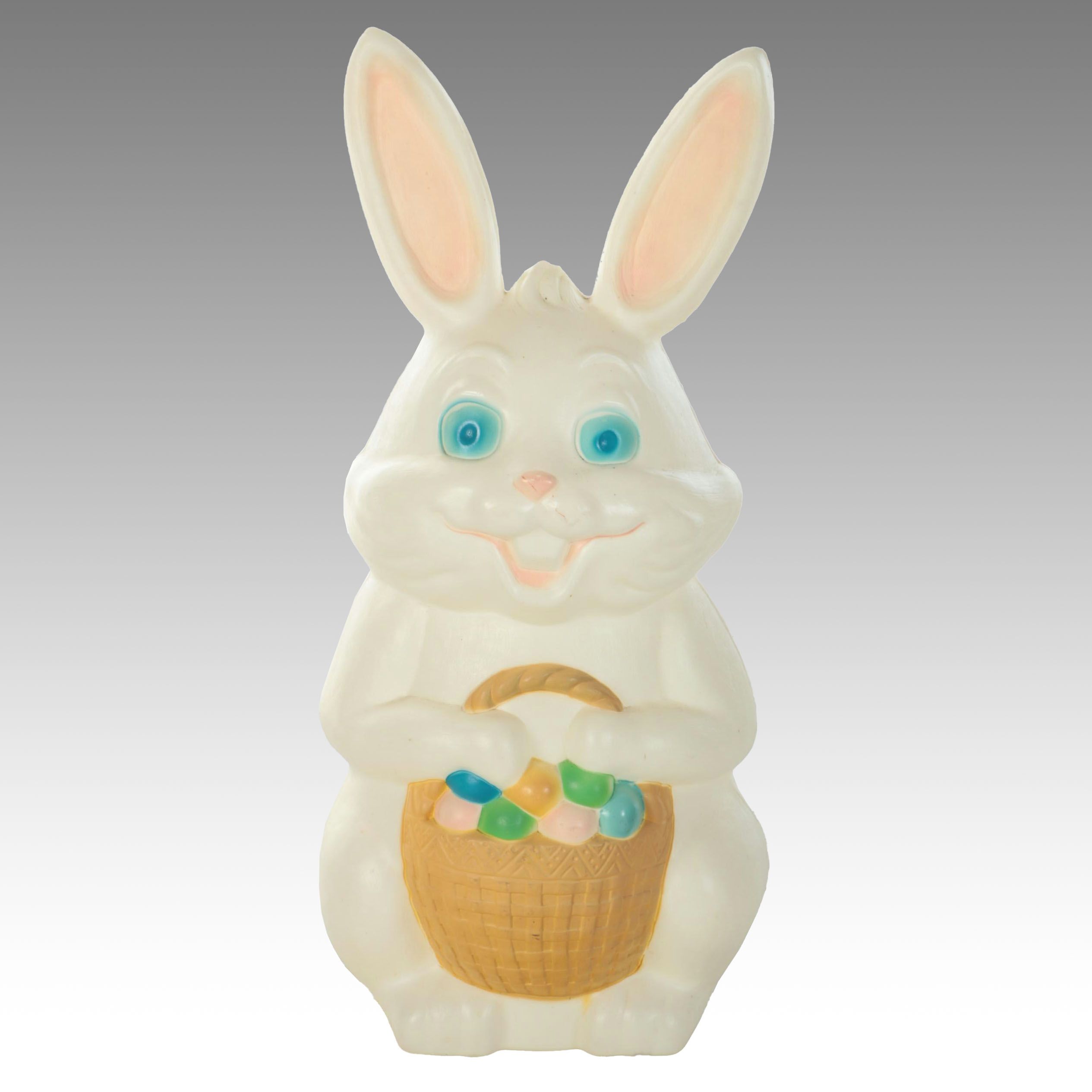 Plastic Mold Blown Easter Bunny Illuminated Outdoor Figure