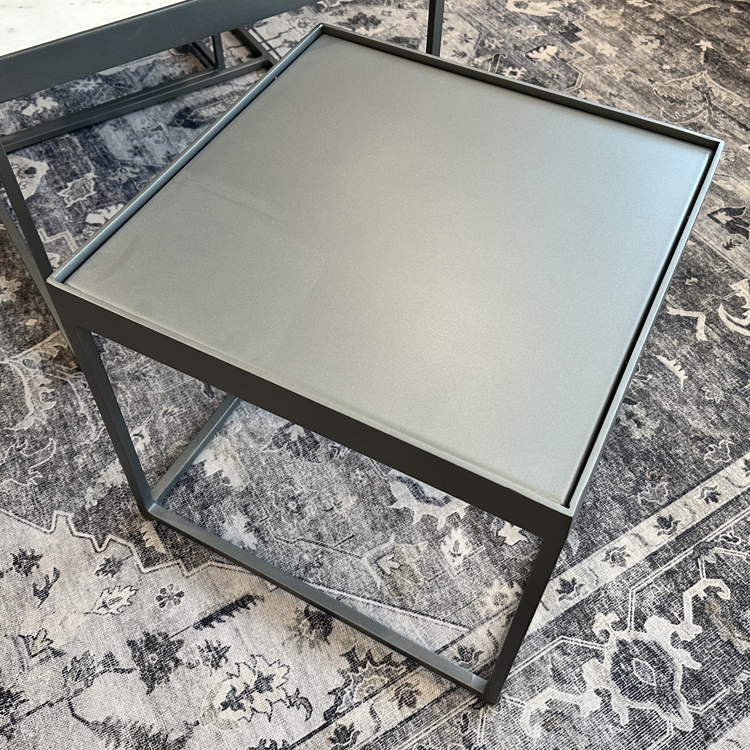 Four Hands "Evelyn" Contemporary Metal and Stone Nesting Coffee Table