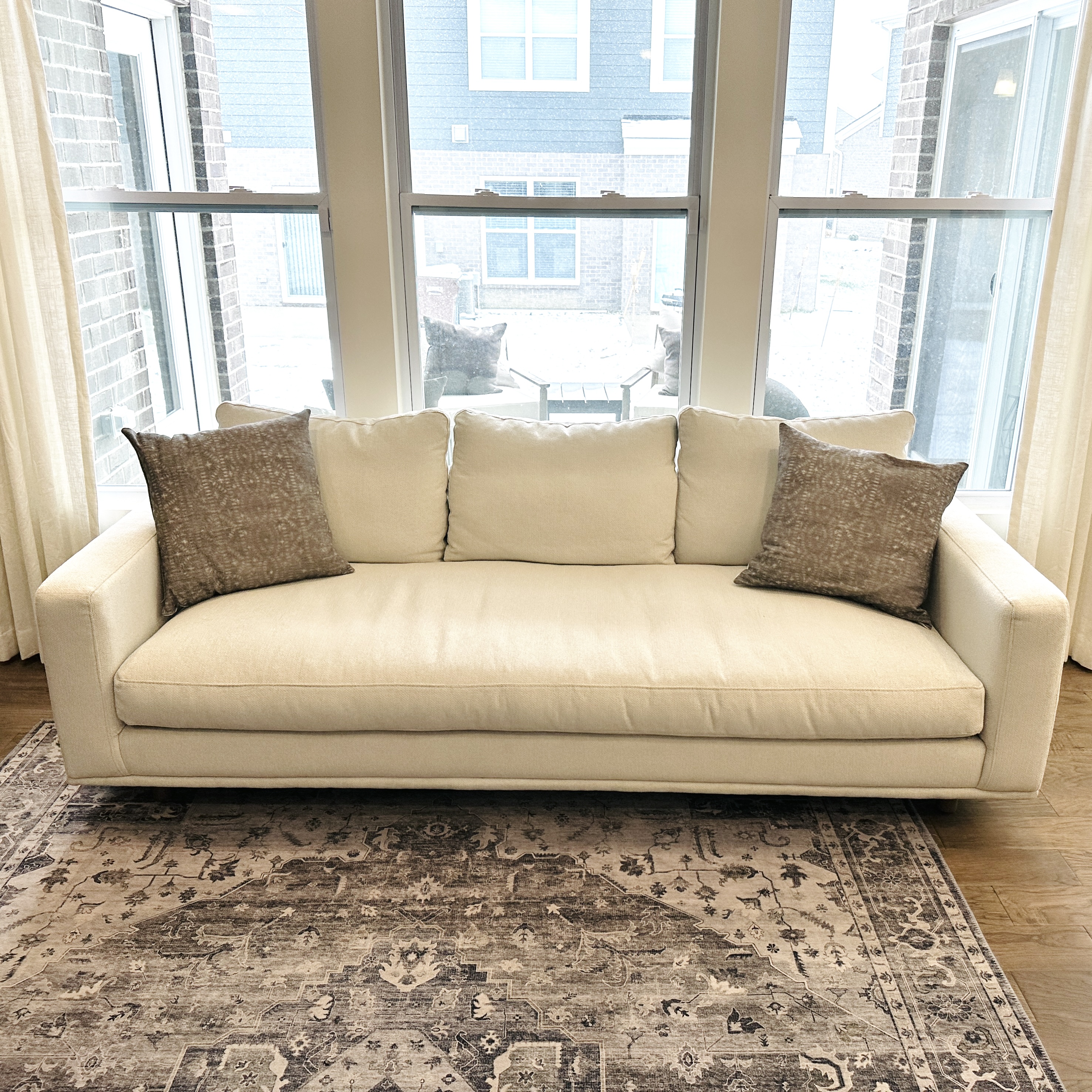 Contemporary Modernist Style Fabric Upholstered Sofa