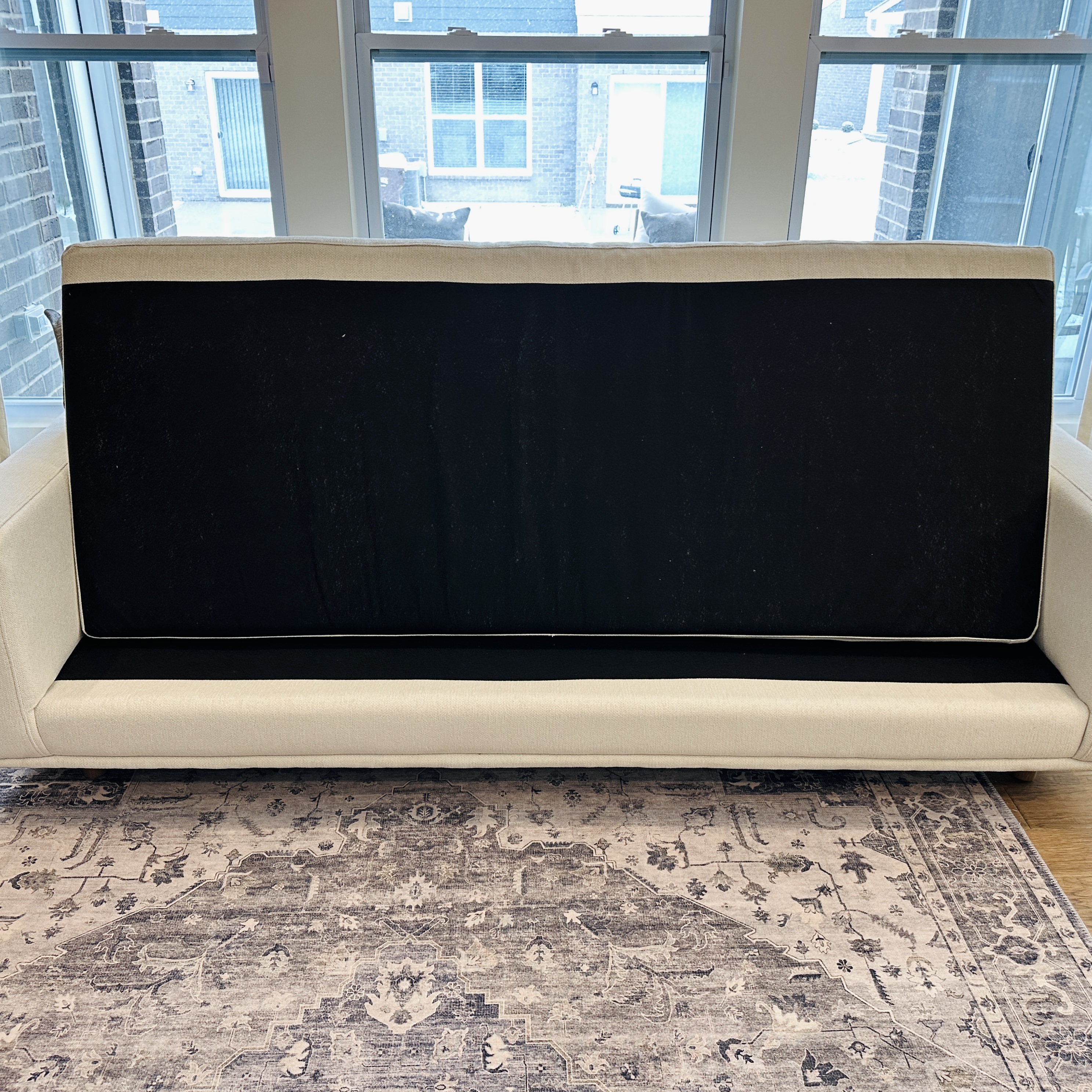 Contemporary Modernist Style Fabric Upholstered Sofa